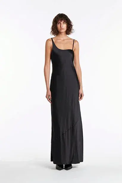 Sir the Label Julien Asymmetric Slip Dress Black Size 8  - Image 1
