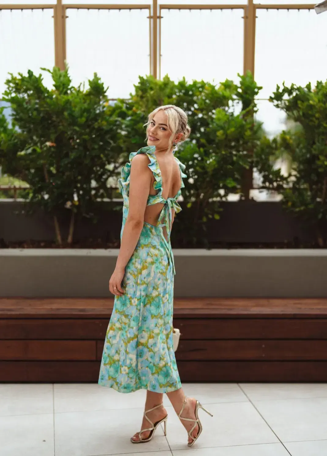 Zimmermann High Tide Frill Midi Dress Size AU 12 - Image 2