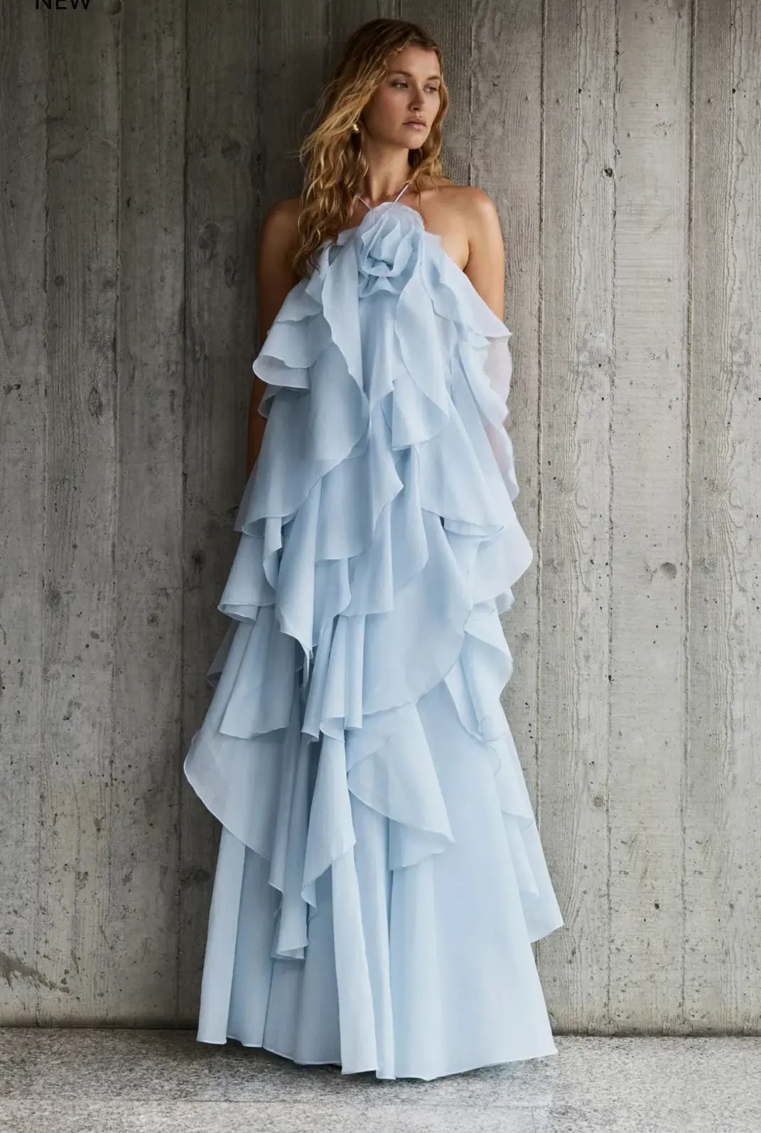 Aje Pandorea Layered Maxi Dress Silver Blue Size AU 6 - Image 2