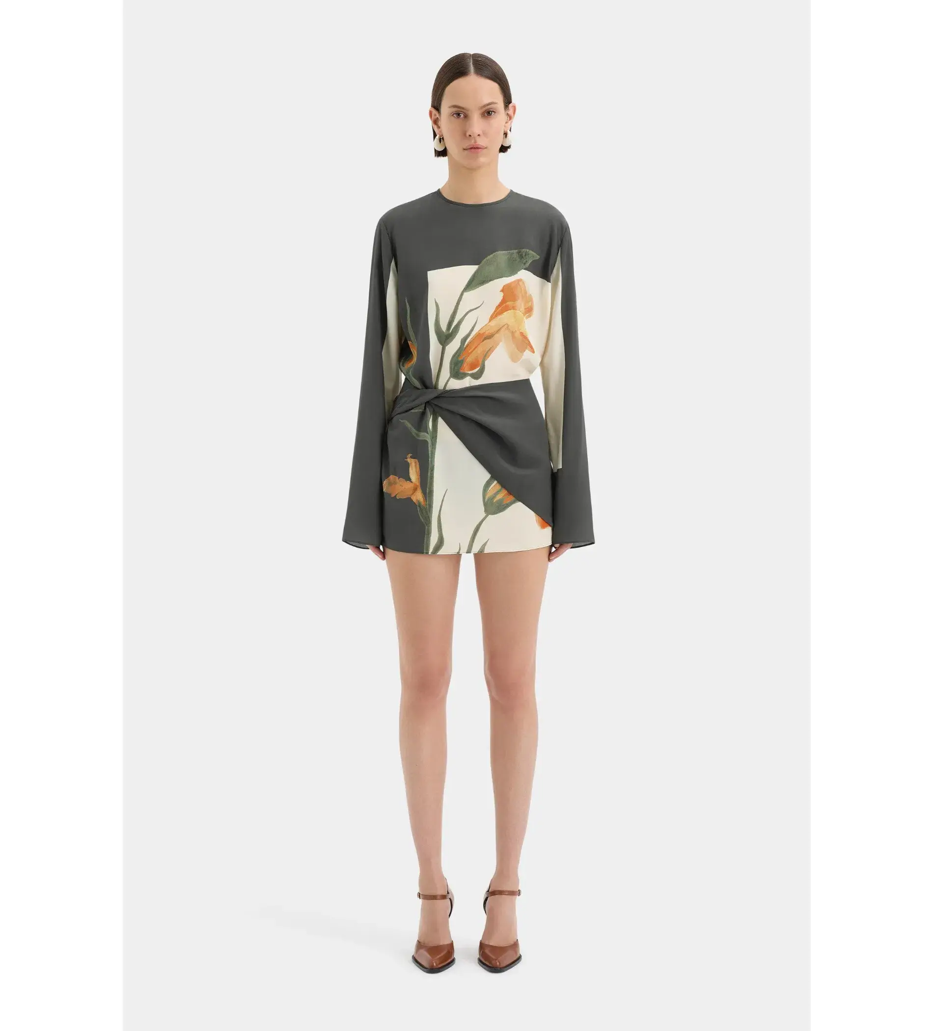 Sir the Label Constance Twist Mini Dress Iris Floral Size AU 10 - Image 1
