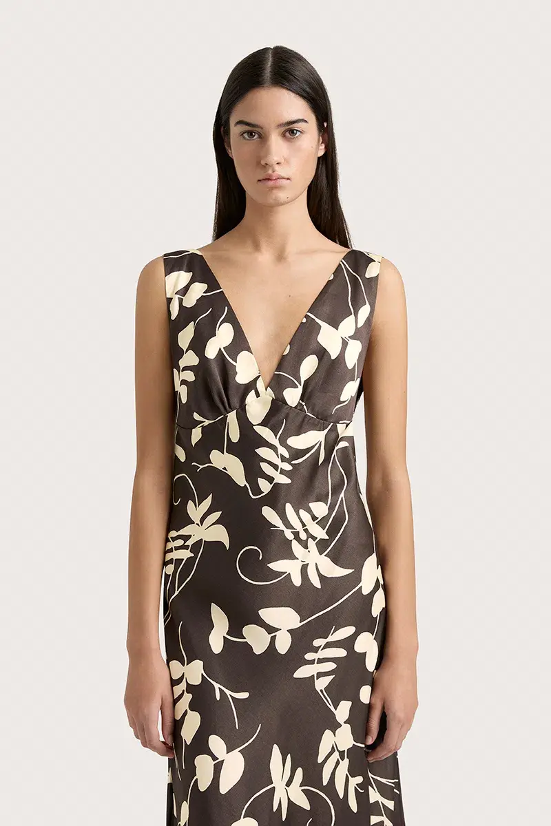 Faithfull The Brand Amiens Maxi Dress Brown Floral Size AU 8 - Image 4