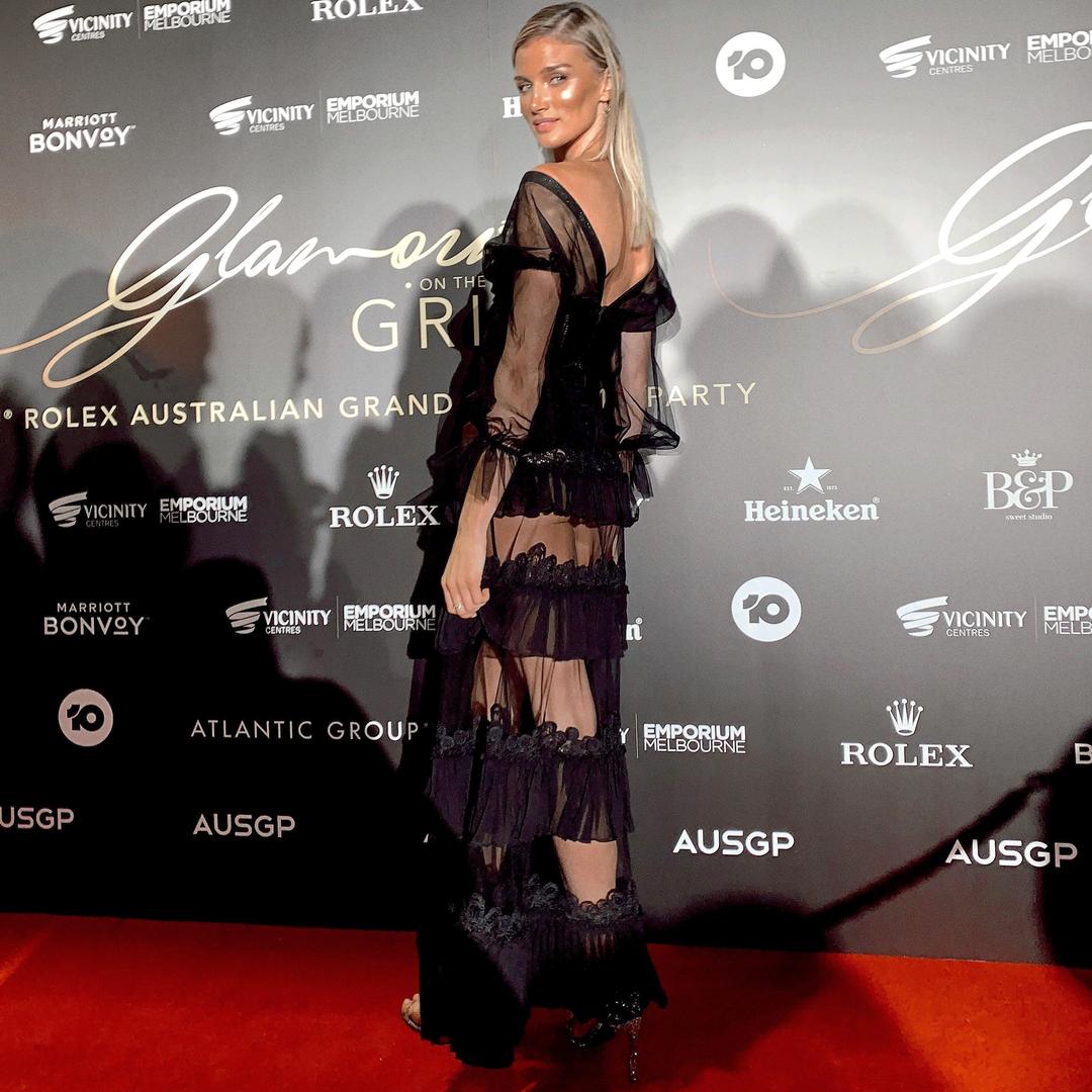 Jonathan Simkhai Lace Tulle Ruffle Dress Black Size 6 for rent on The Volte - main image