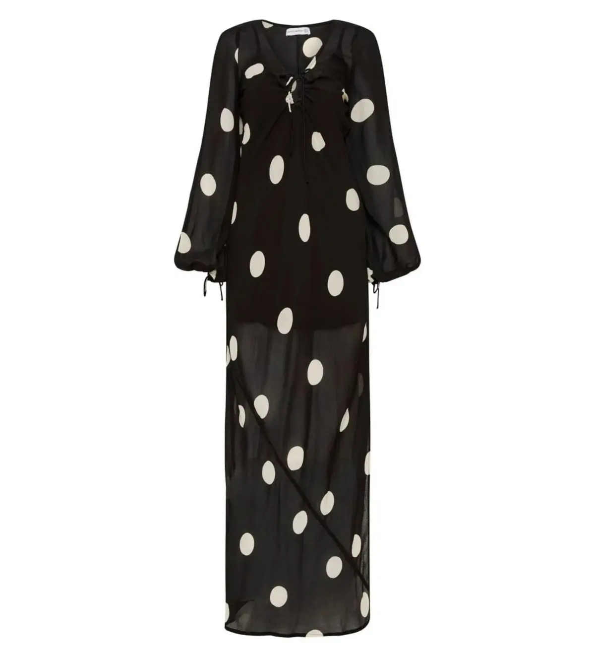 Faithfull The Brand Santos Maxi Dress Veia Polka Dot Chocolate Size AU 8 - Image 6