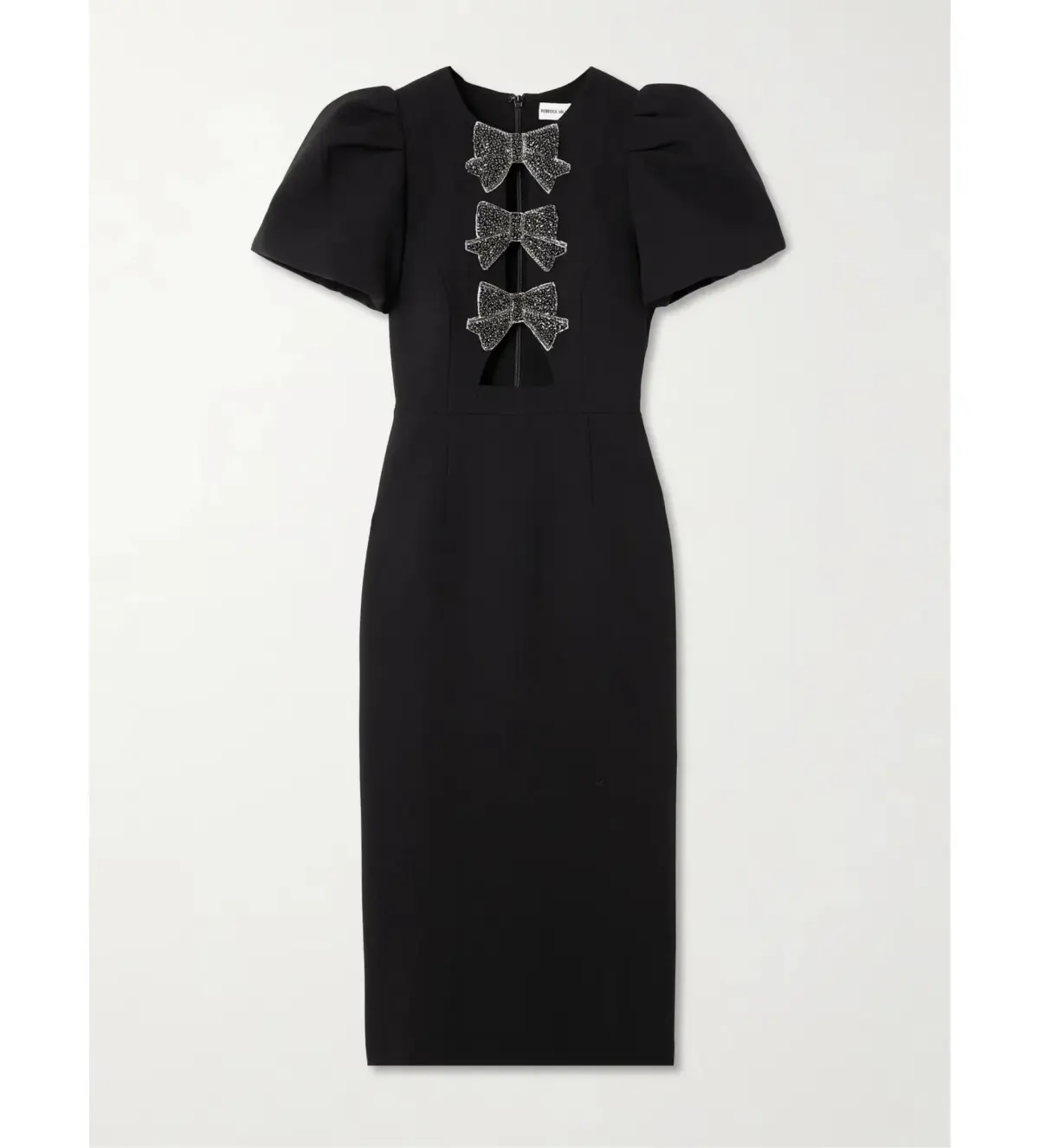 Rebecca Vallance Eliana Puff Sleeve Midi Dress Black Size 10 - Image 4
