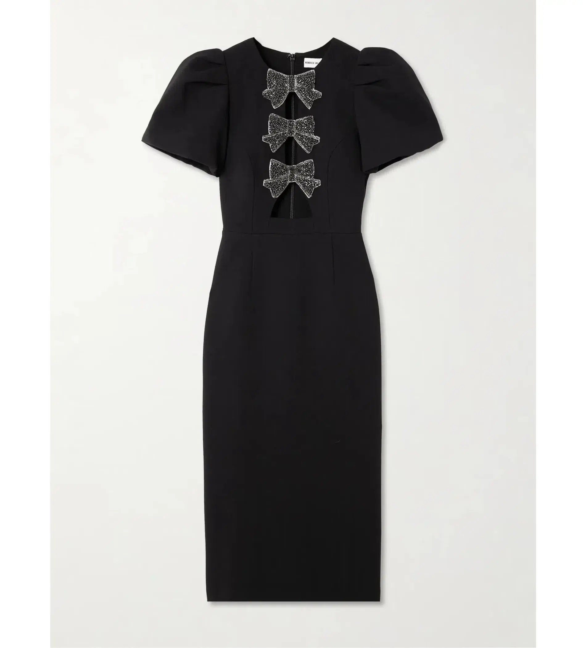 Rebecca Vallance Eliana Puff Sleeve Midi Dress Black Size 10 - Image 4