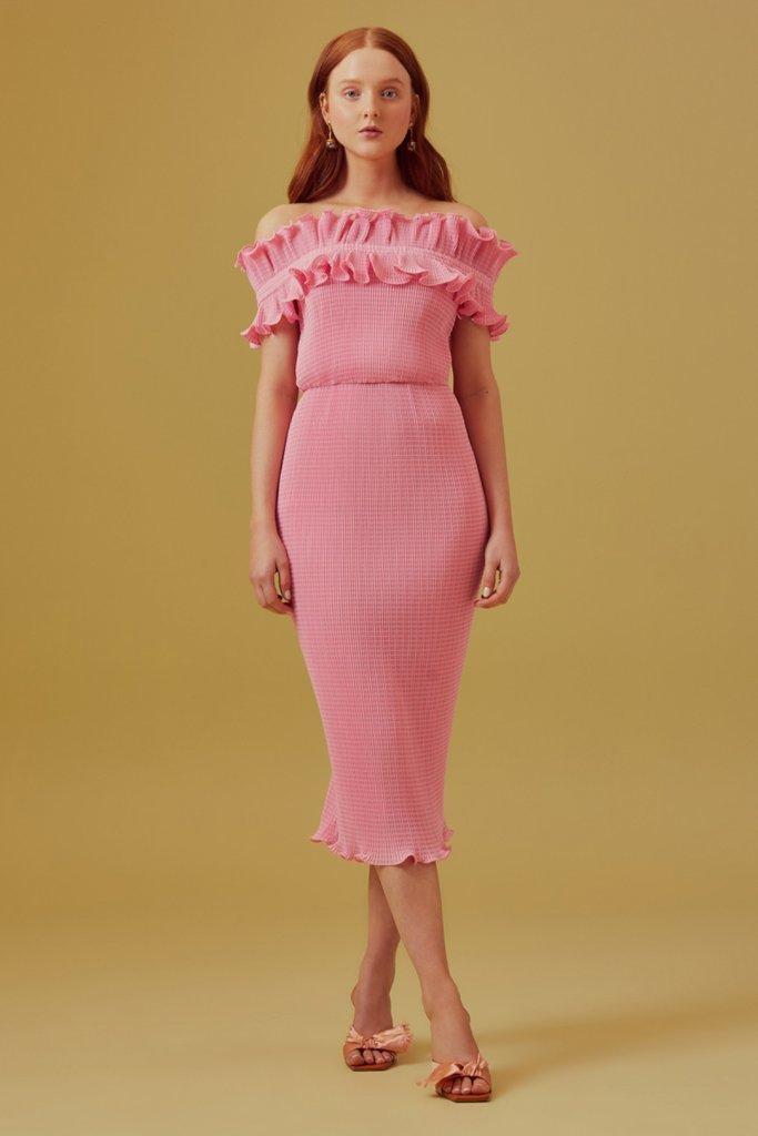 Keepsake Clarity Midi Dress in Pop Pink Size 6 - Image 3