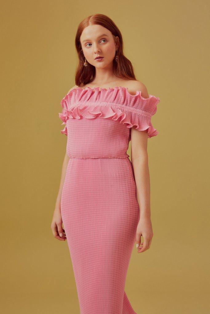 Keepsake Clarity Midi Dress in Pop Pink Size 6 - Image 4