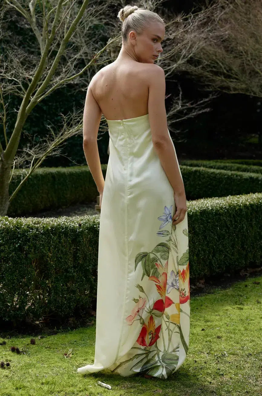 Aston Studio Lucie Dress in Buttermilk Fleur Size 10 for rent on The Volte - main image