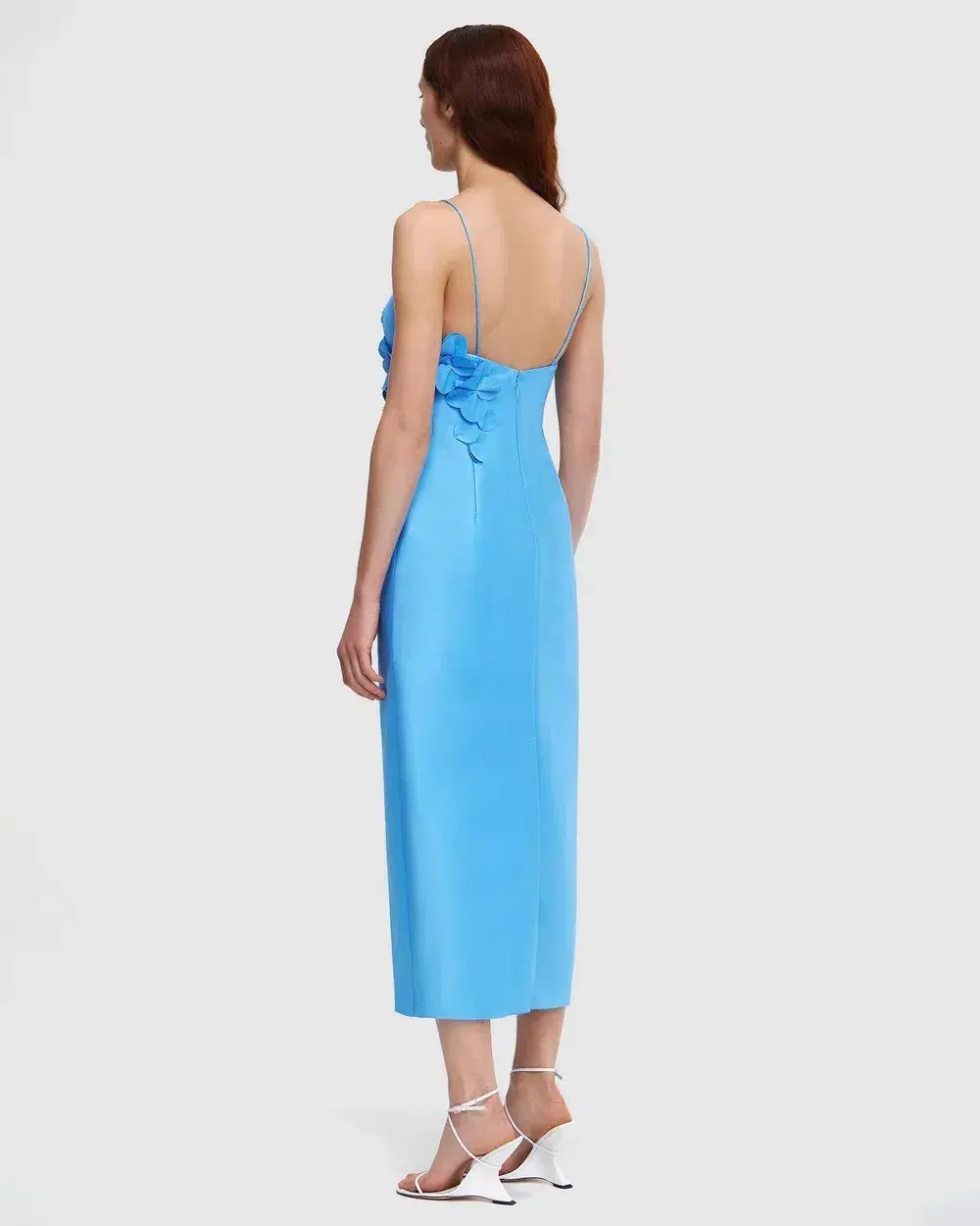 Acler Isla Column Midi Dress Blue Size 12 - Image 3