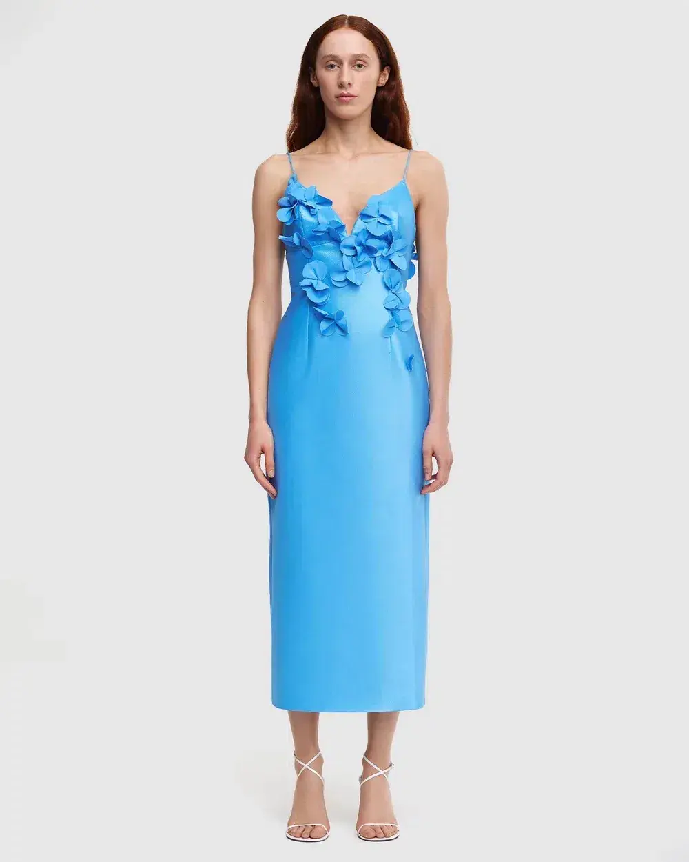 Acler Isla Column Midi Dress Blue Size 12 - Image 1