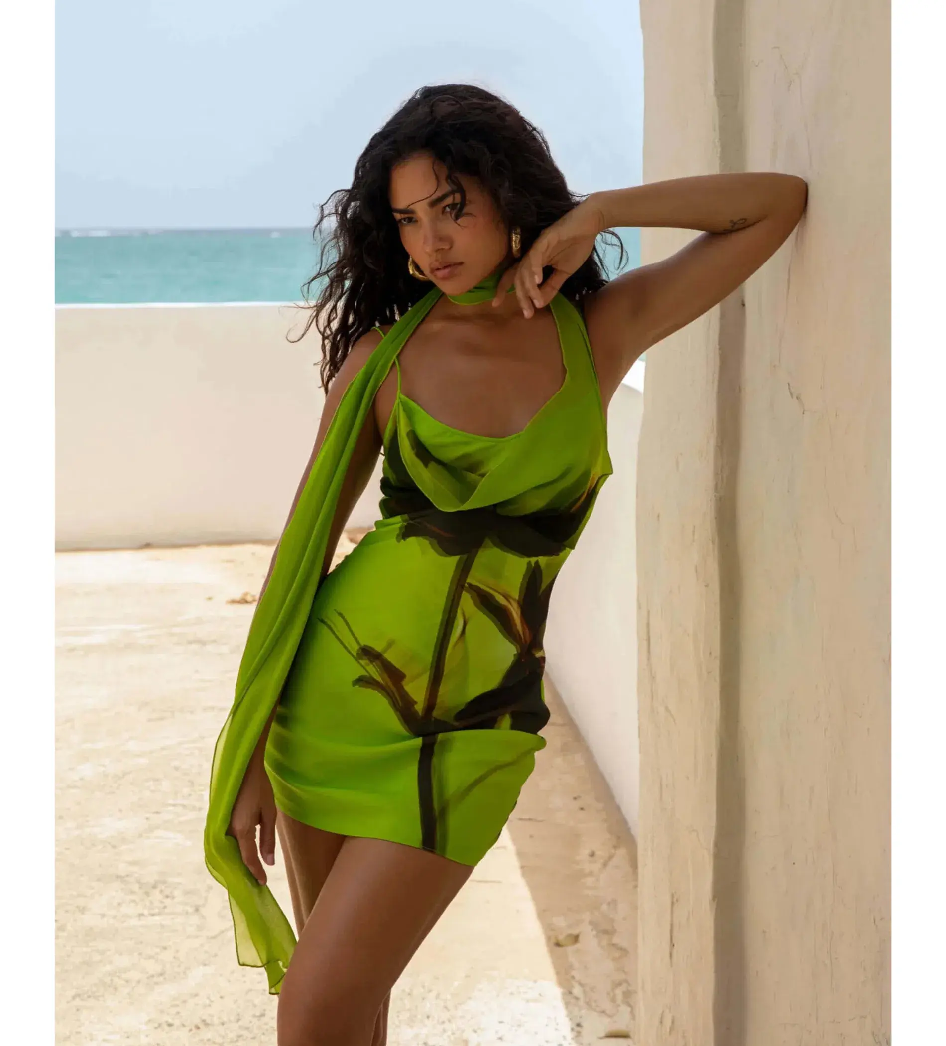 Rat & Boa Orisha Mini Dress- Green- Size XS / AU 6 - Image 2