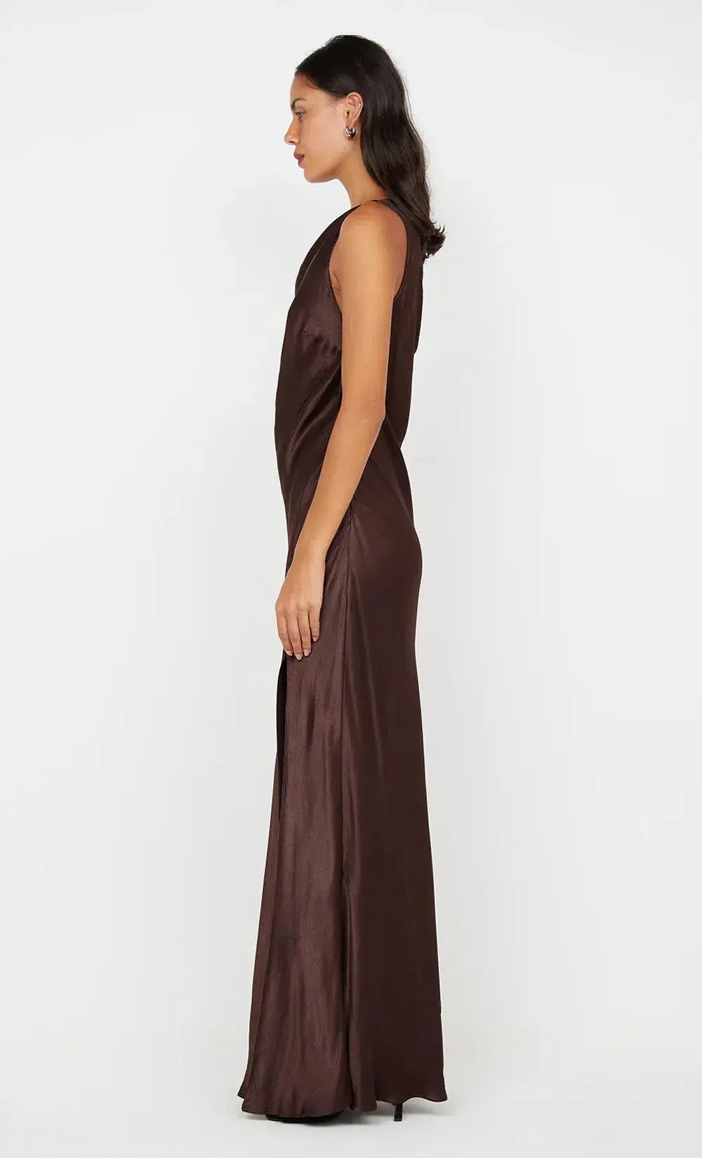 Bec & Bridge Sol Asym Maxi Dress Dark Chocolate Size AU 10 - Image 2
