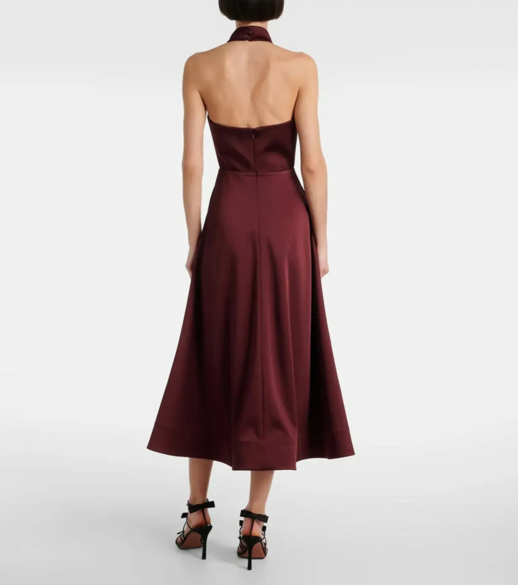 Rebecca Vallance Merlot Halter Midi Dress Size AU 10 - Image 2