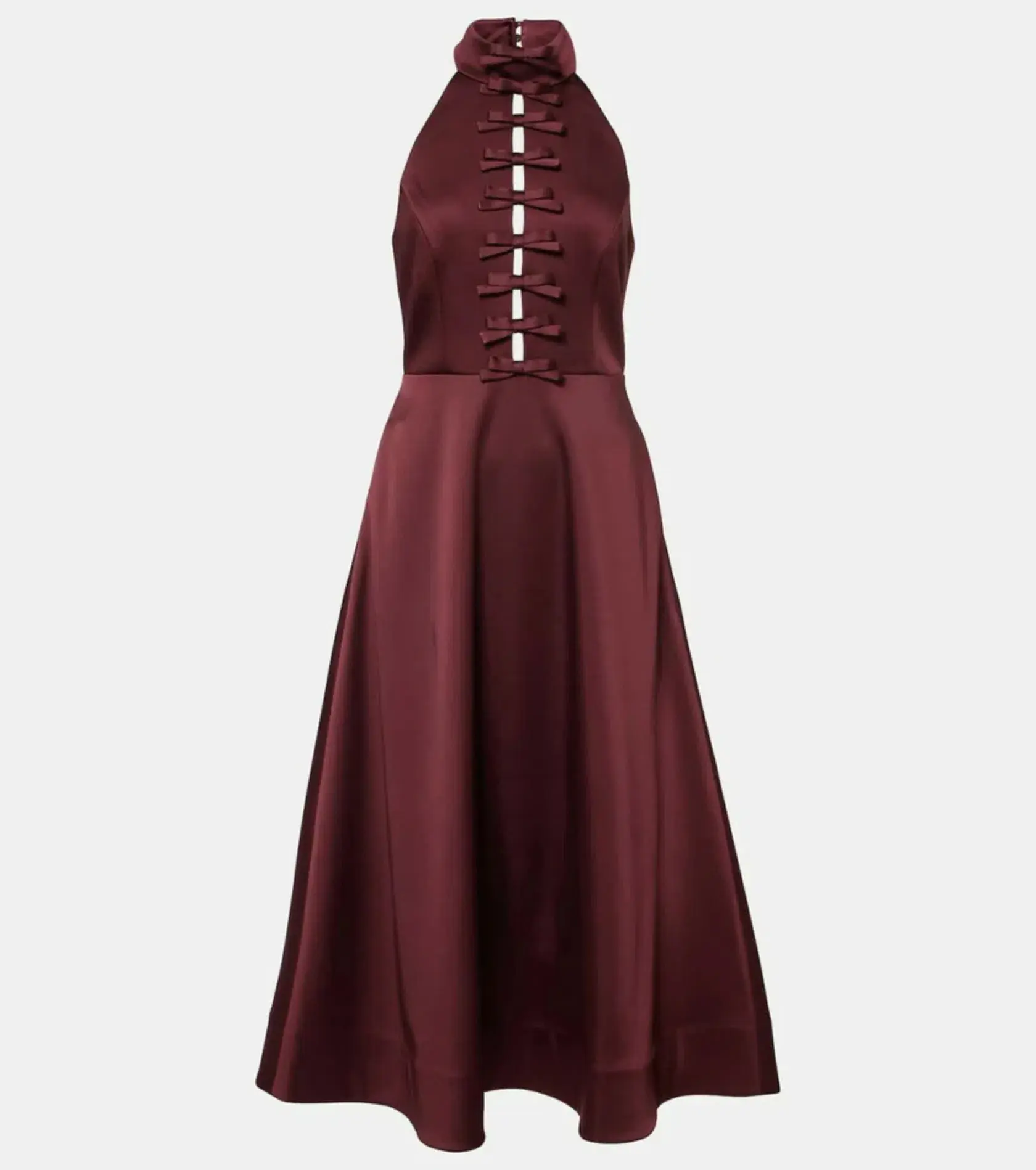 Rebecca Vallance Merlot Halter Midi Dress Size AU 10 - Image 3