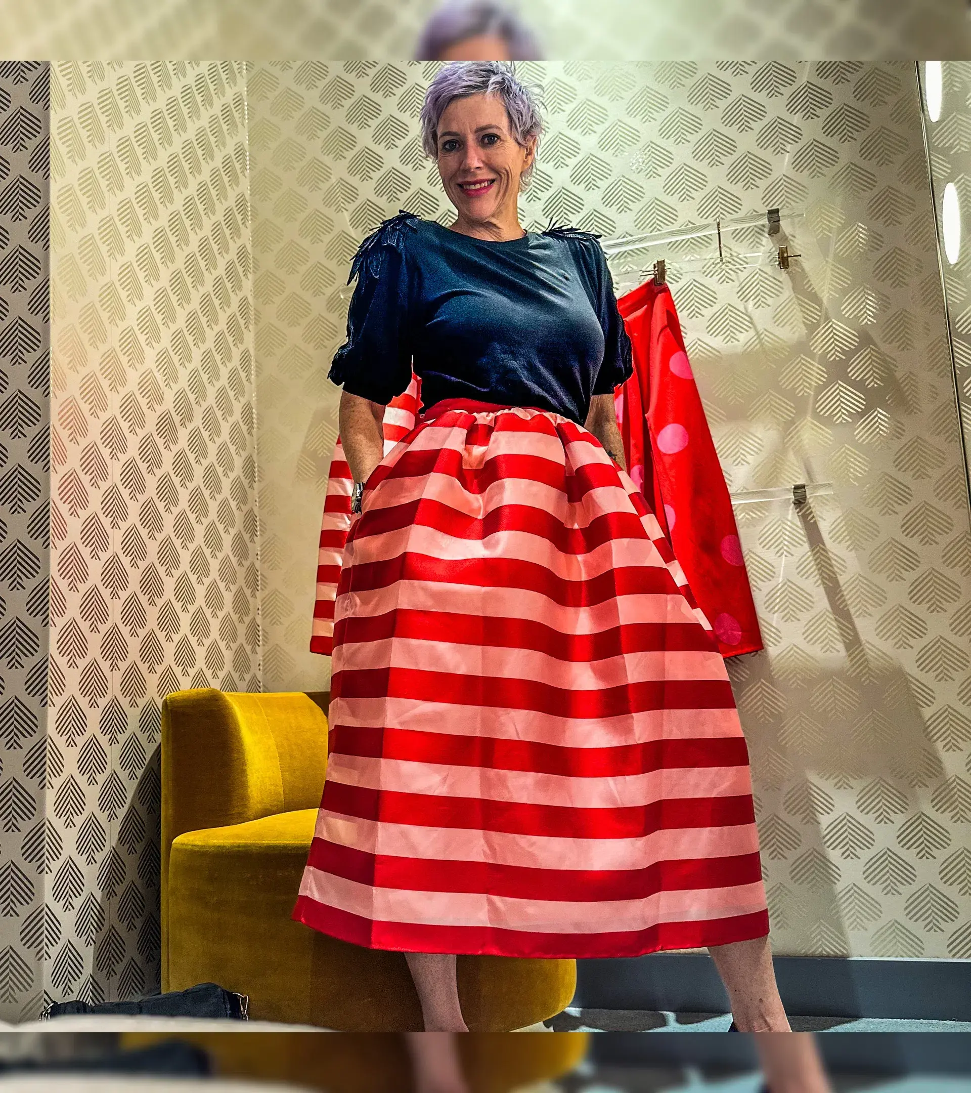 Kate Spade Awning Stripe Organza Midi Skirt Multi Size US 6 / AU10 - Image 4