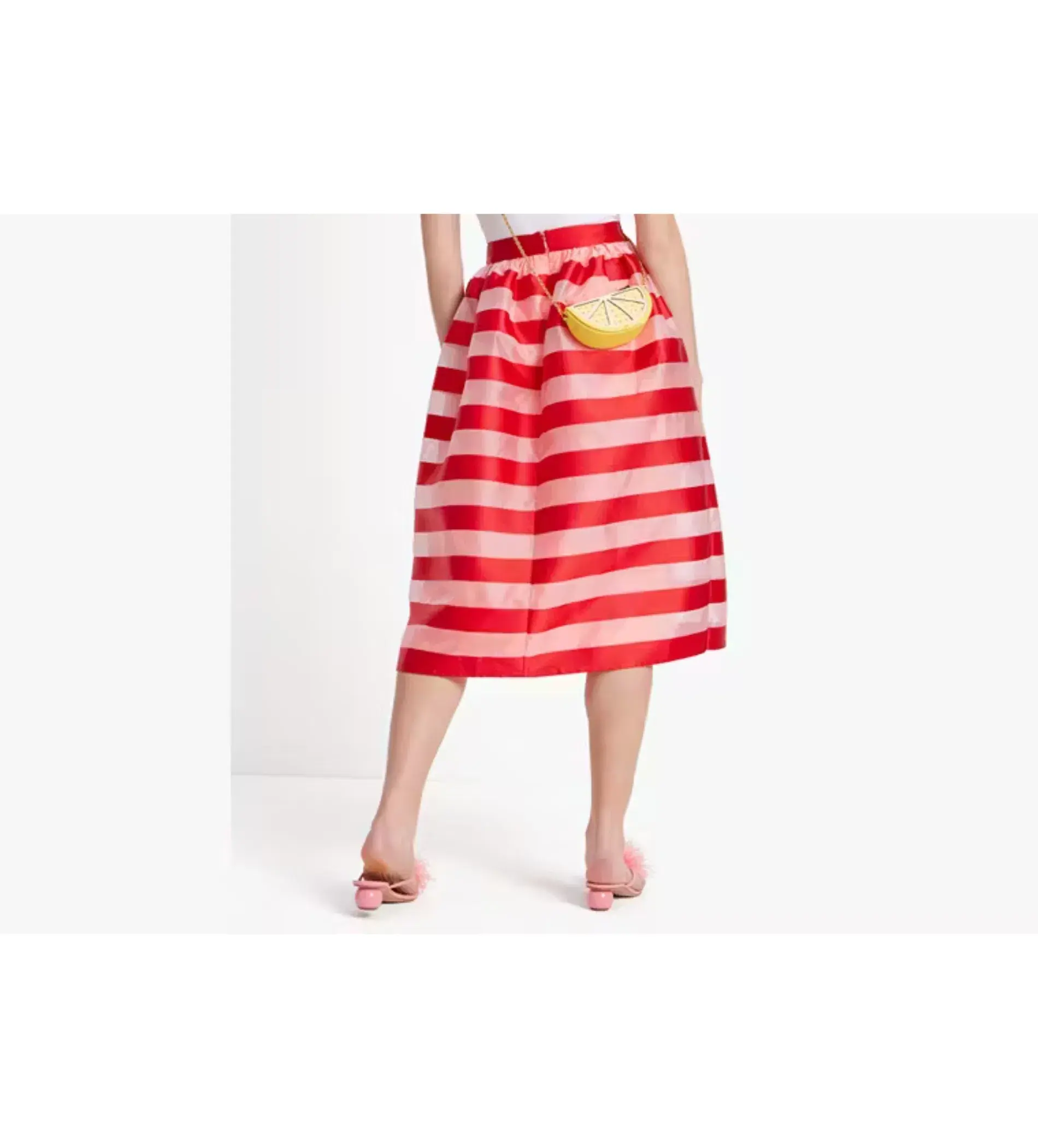 Kate Spade Awning Stripe Organza Midi Skirt Multi Size US 6 / AU10 - Image 3