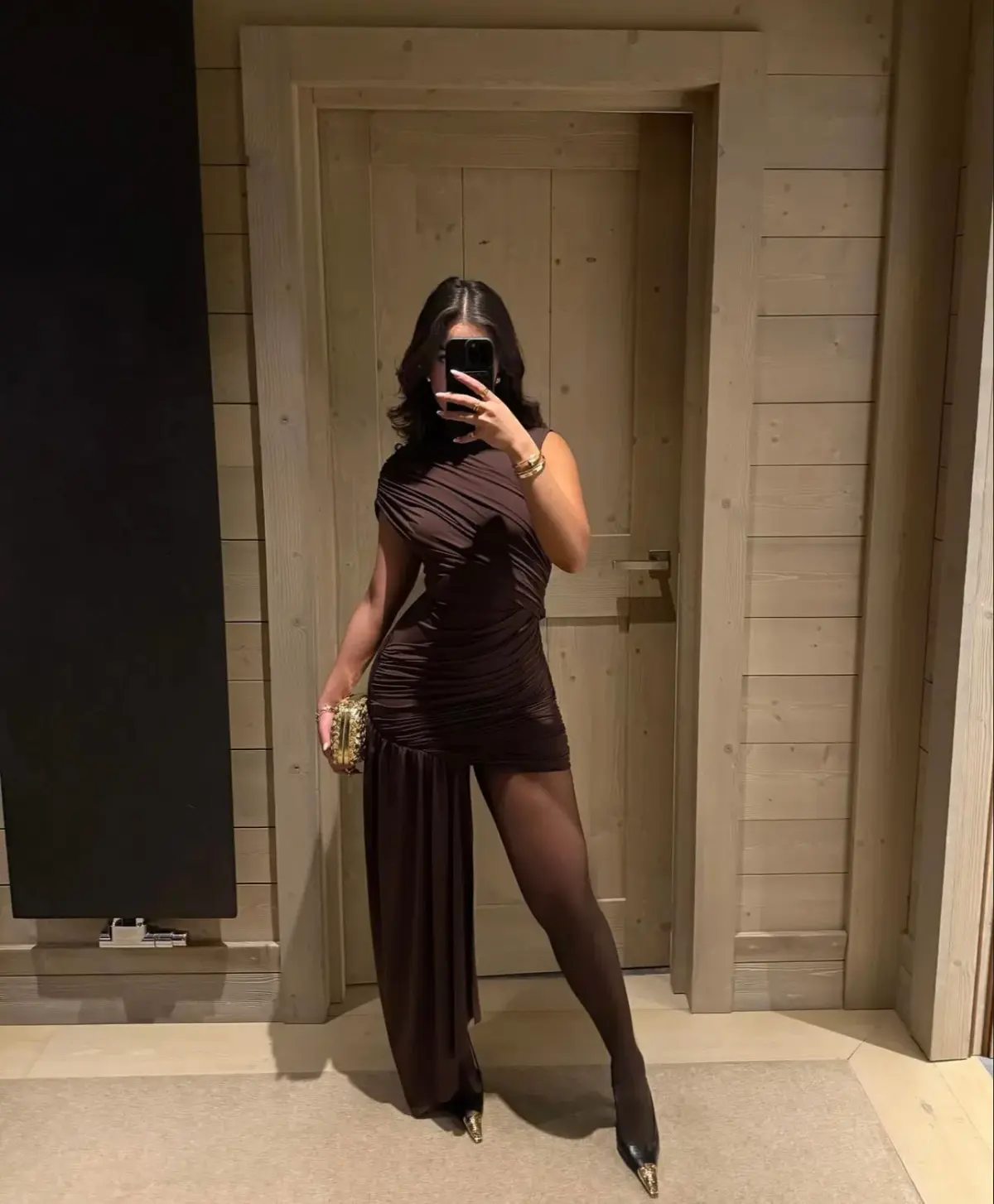 De La Vali ‘Ravenna’ Mini Dress Brown Size 4 - Image 3