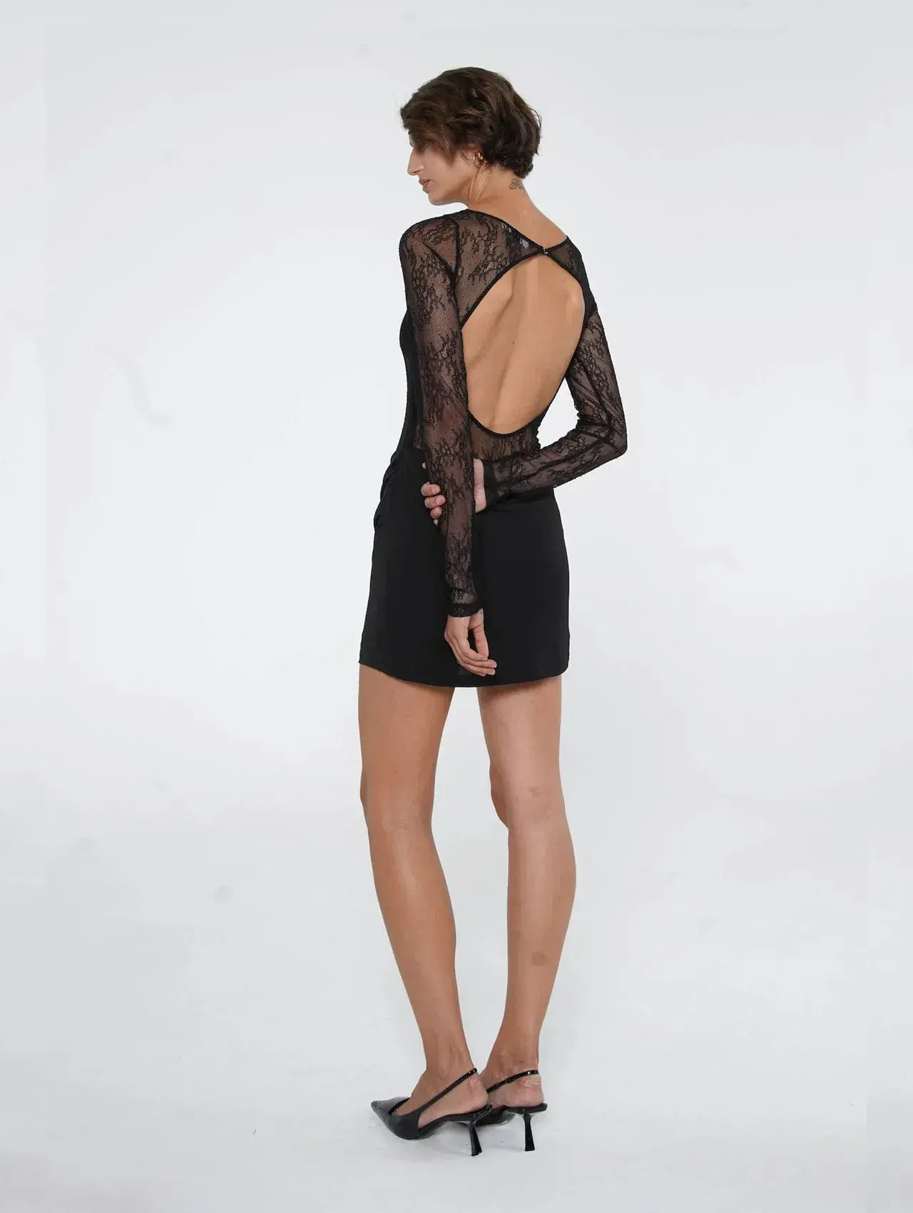 Benni Yana Lace Mini Dress- Black- Size 12 - Image 3