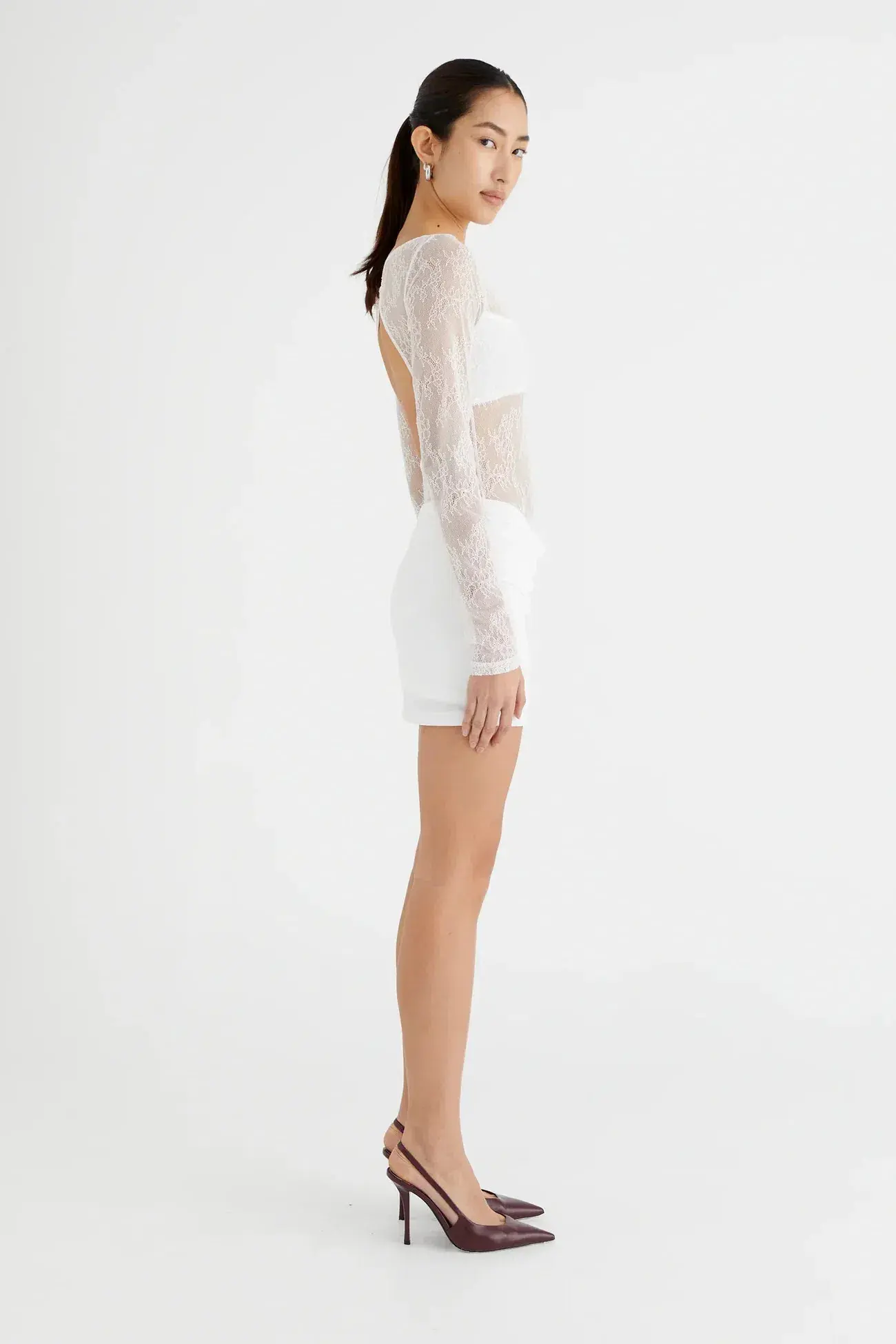 Benni Yana Lace Mini Dress- White- Size 8 - Image 6