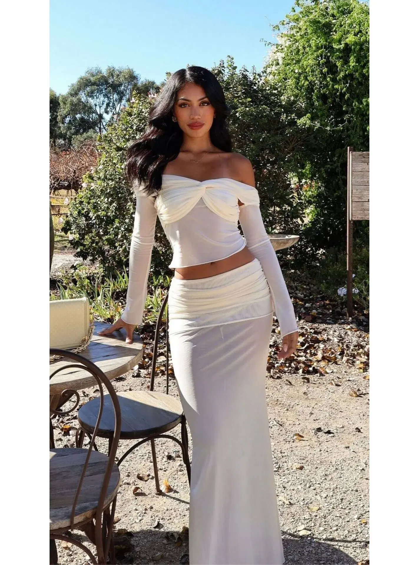 Natalie Rolt Charlotte Crop and Skirt Set in Vanilla Size 2 / AU 10 - Image 1