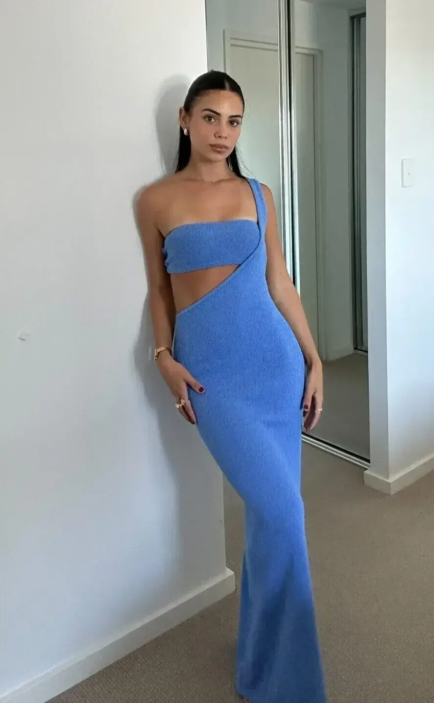 One Mile Solei Knit Maxi- Blue- Size S / AU 10 - Image 1