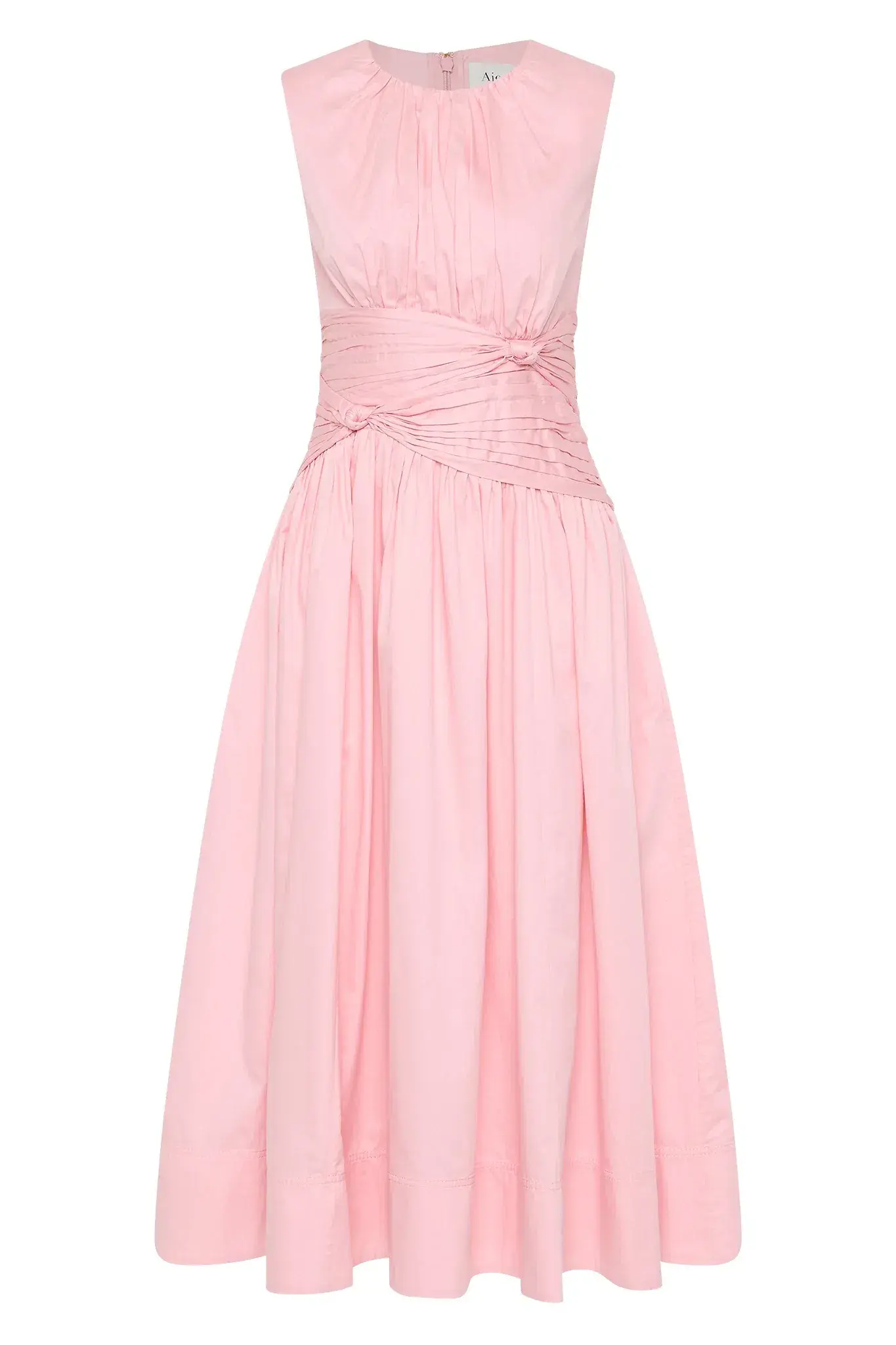 Aje Agatha Knot Waist Midi Dress Pink Size AU 14 - Image 4