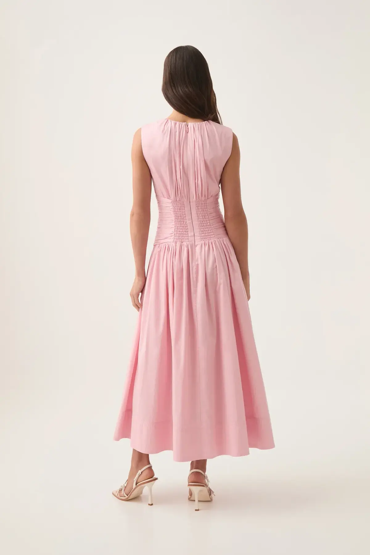Aje Agatha Knot Waist Midi Dress Pink Size AU 14 - Image 2