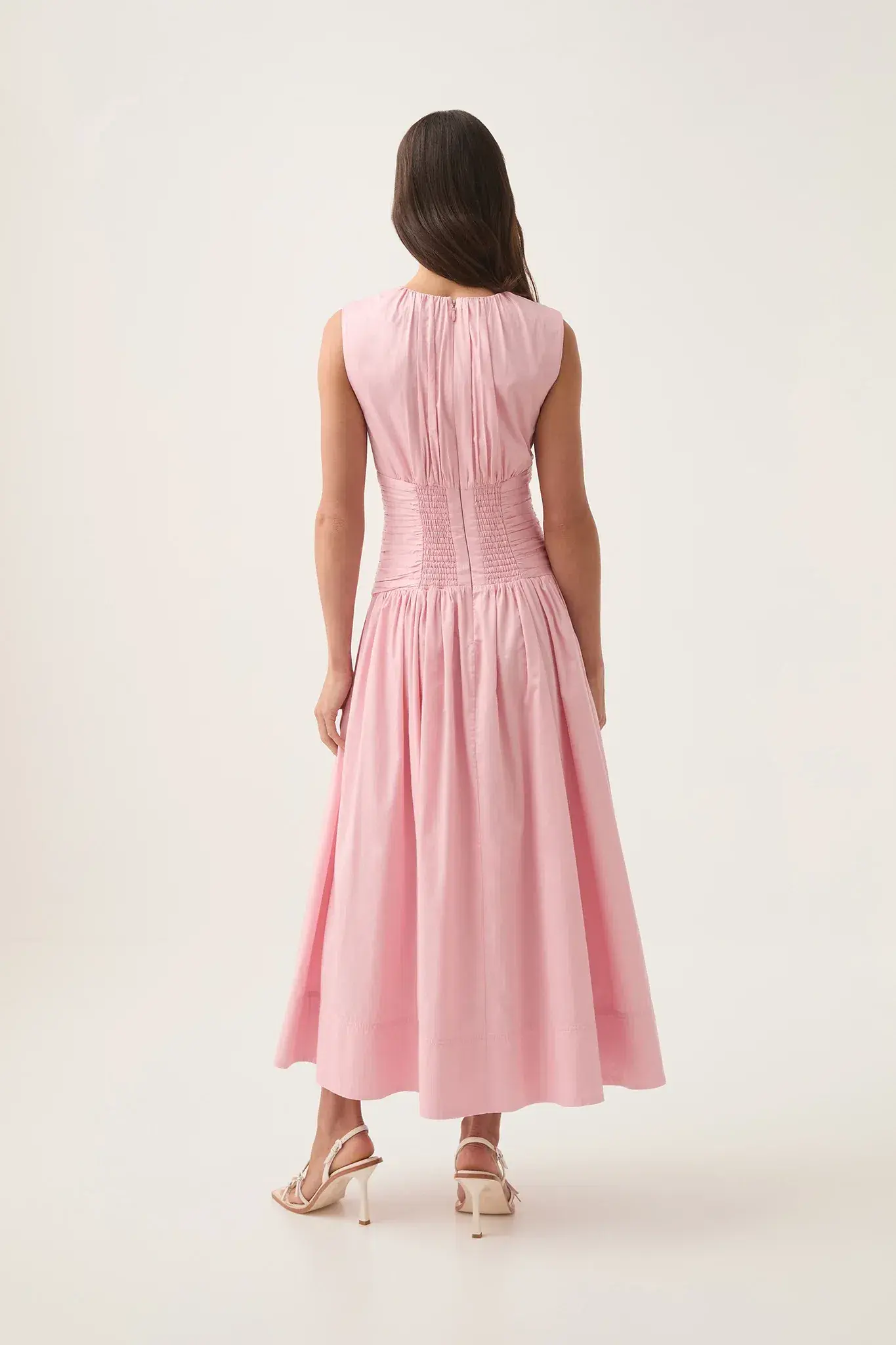 Aje Agatha Knot Waist Midi Dress Pink Size AU 14 - Image 2