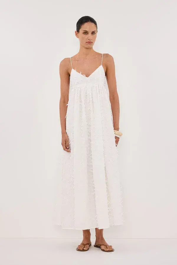 Dissh Paloma White Babydoll Midi Dress Size 10 for rent on The Volte - main image