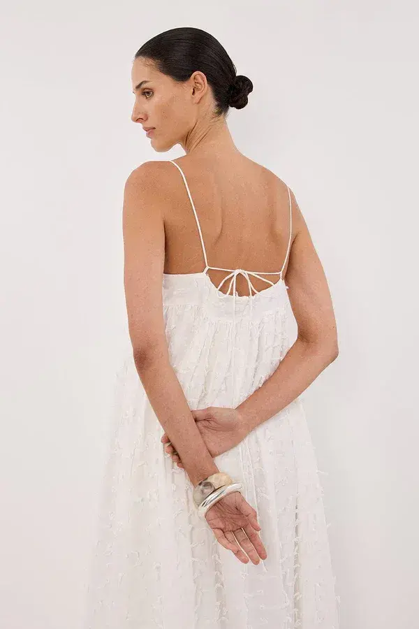 Dissh Paloma White Babydoll Midi Dress Size 10 for rent on The Volte - main image