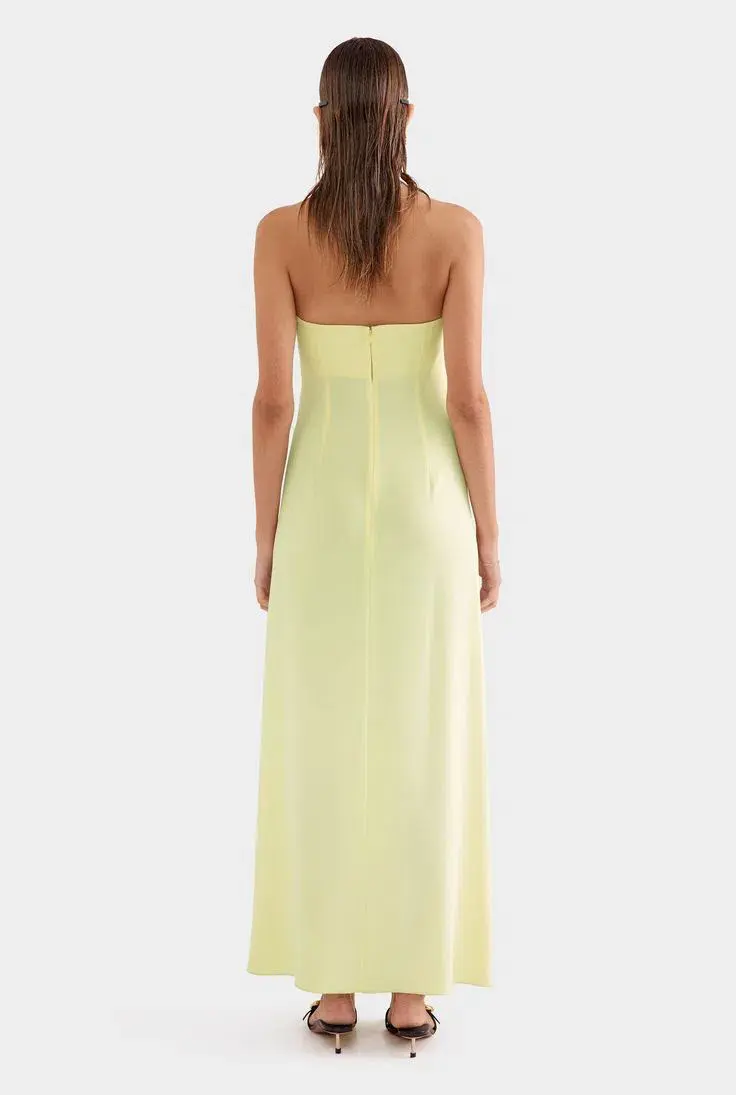 Venroy Beaded Strapless Maxi Dress Yellow Size XS / AU Size 6 - Image 3
