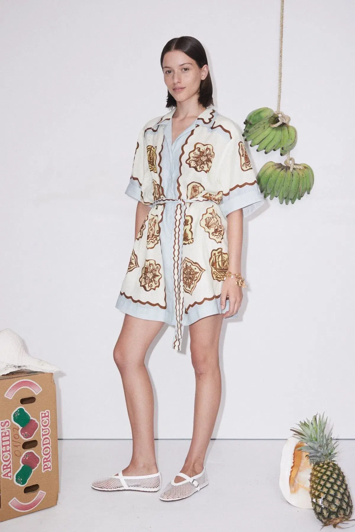 Alemais Relic Mini Dress Print Size 14  - Image 4