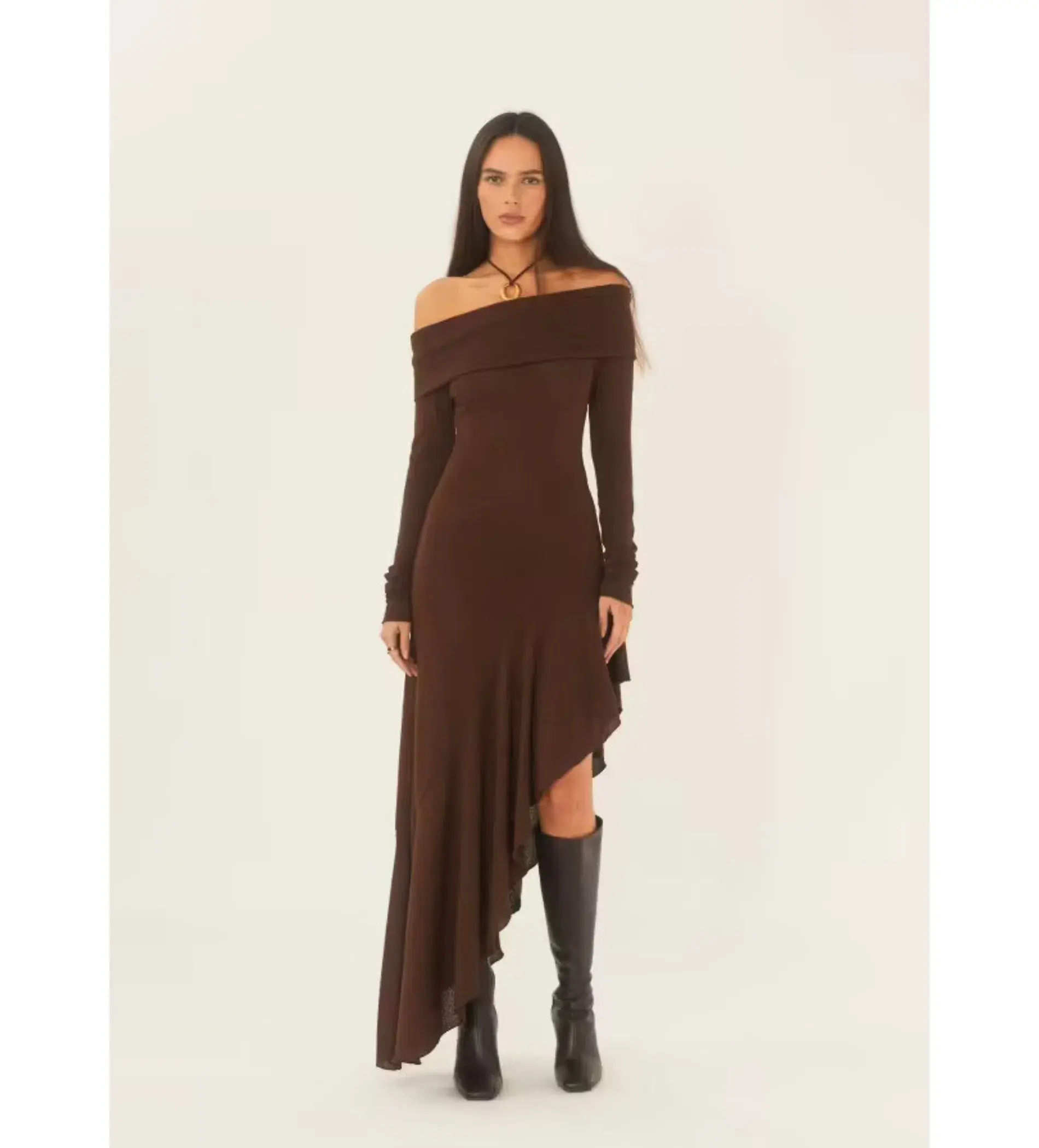Arcina Ori Bella Midi Dress- Brown- Size XS/ AU 6 - Image 3