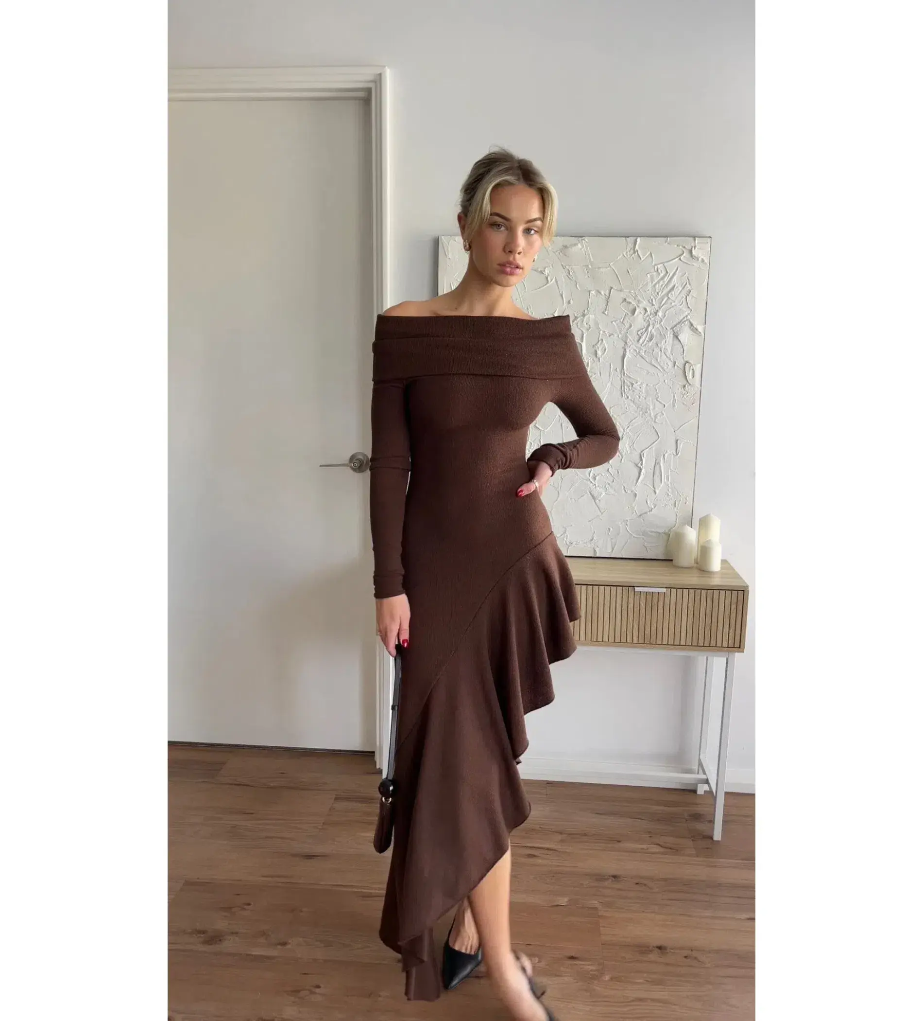 Arcina Ori Bella Midi Dress- Brown- Size M/ AU 10 - Image 1