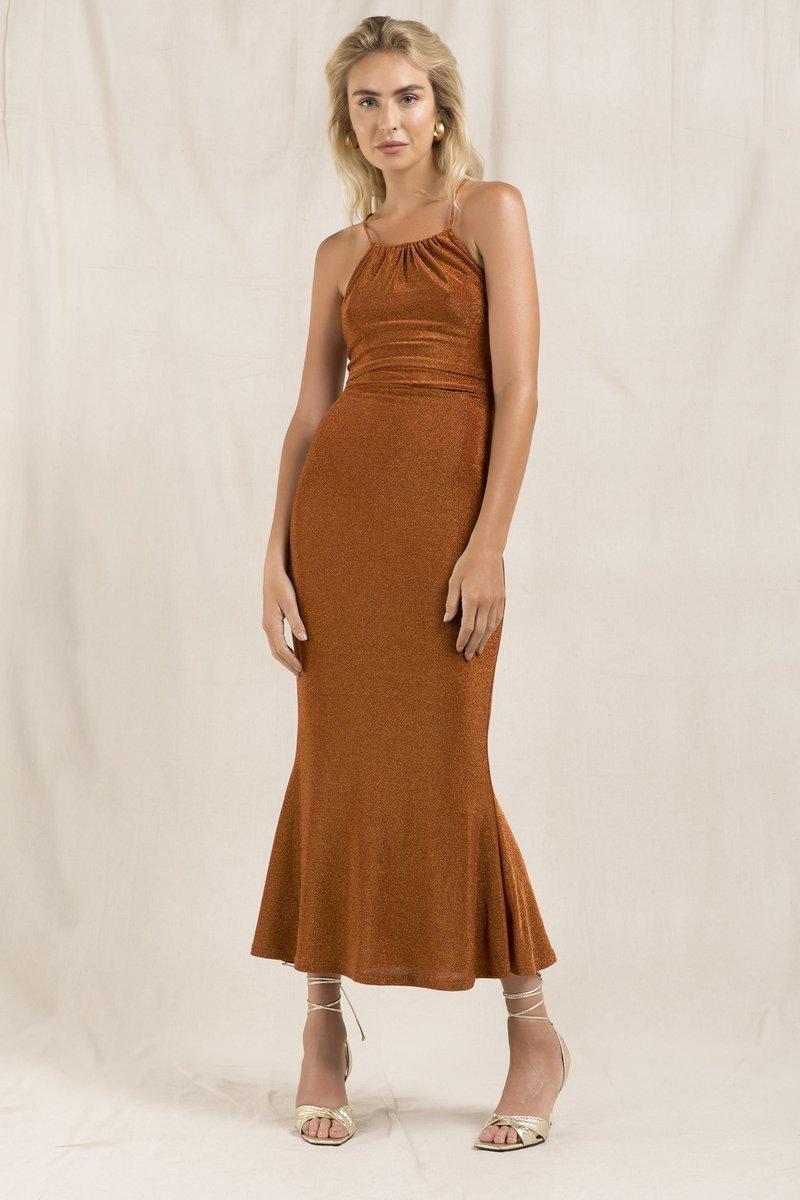 MISHA Endlessly Love Club Greta Midi Dress Copper Size 8/S - Image 1