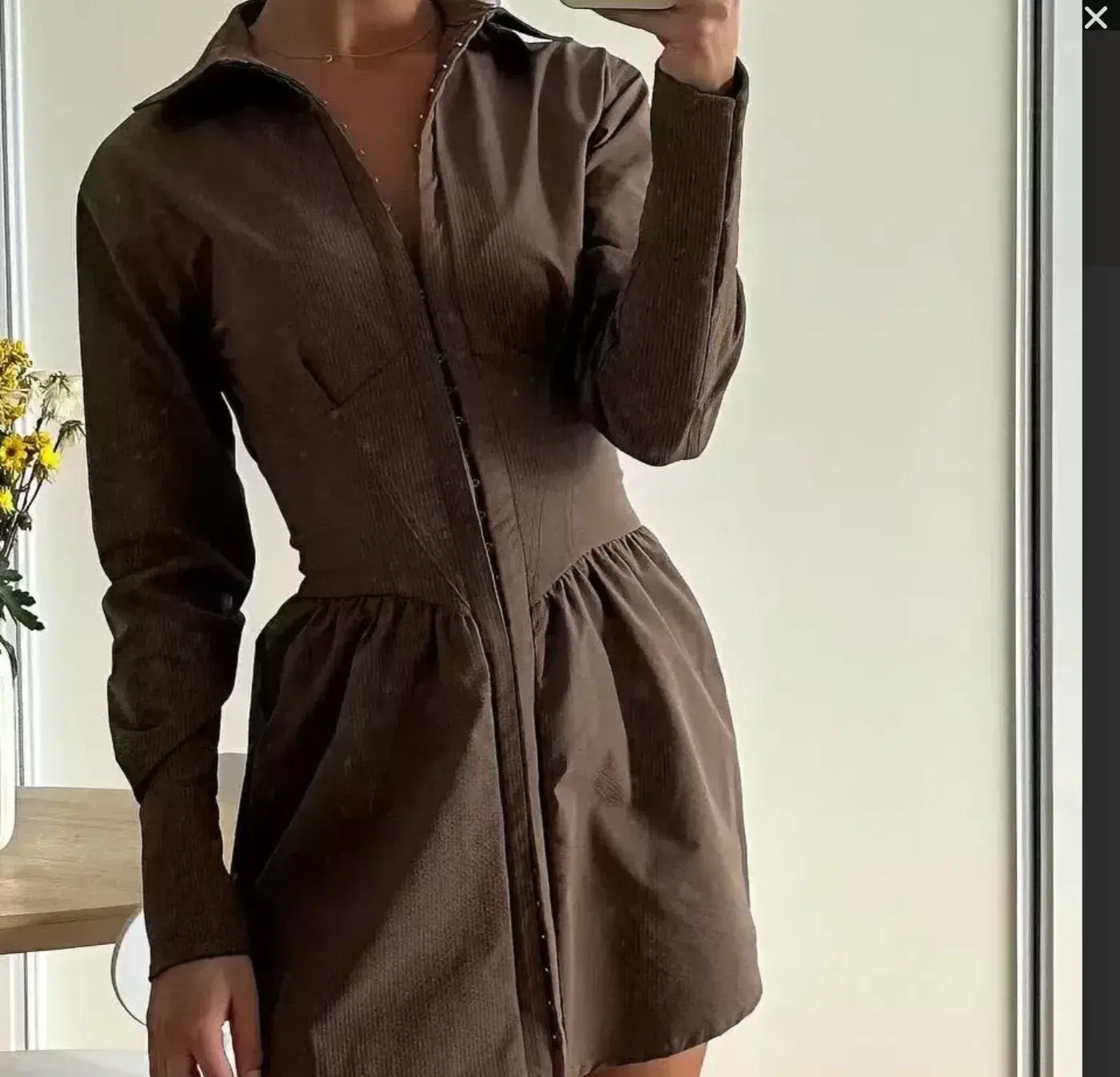 Sovere Reminisce Corset Dress- Brown- Size 10 - Image 2