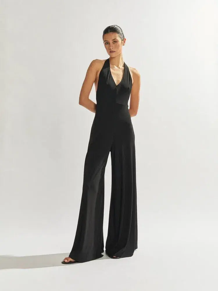 One Mile The Label Sammy Jumpsuit- Black- Size S/ AU 8 - Image 3