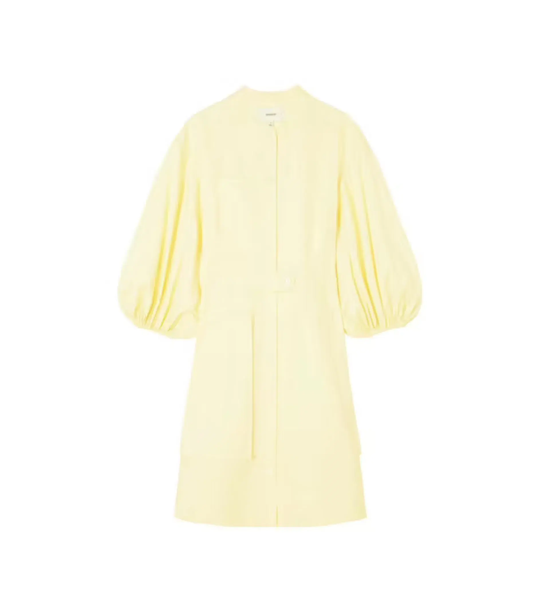 Oroton Cotton-Linen Full Sleeve Sorbet Yellow Dress Size 10 - Image 4