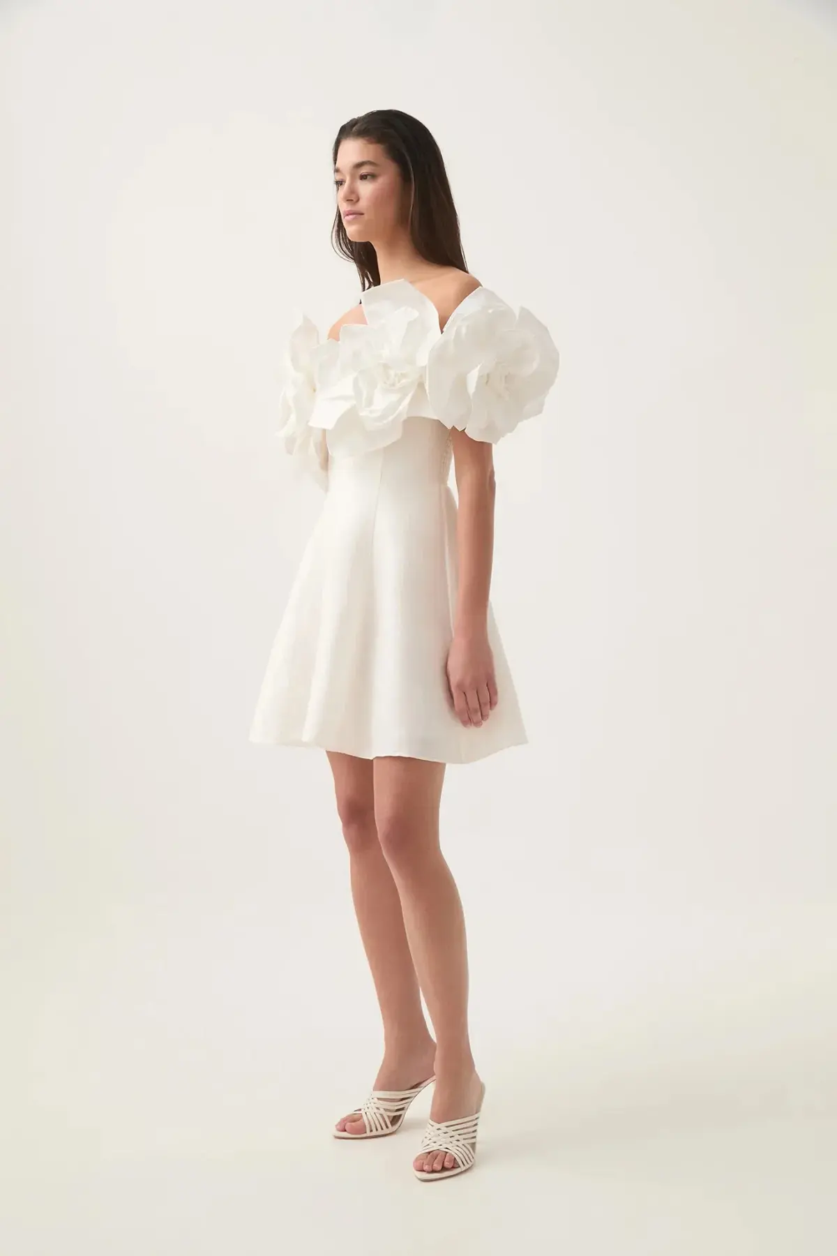  Aje Etta Mini Dress Ivory Size 14 - Image 3
