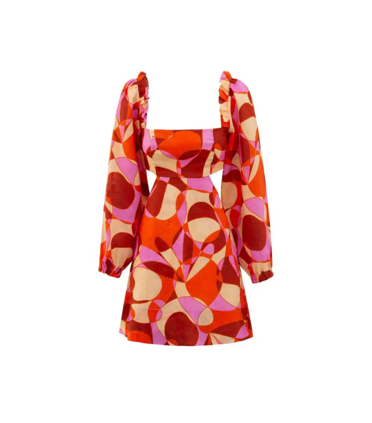 Sofia The Label Goldie Cut Out Mini Dress Retro Print Size AU 8  - Image 4