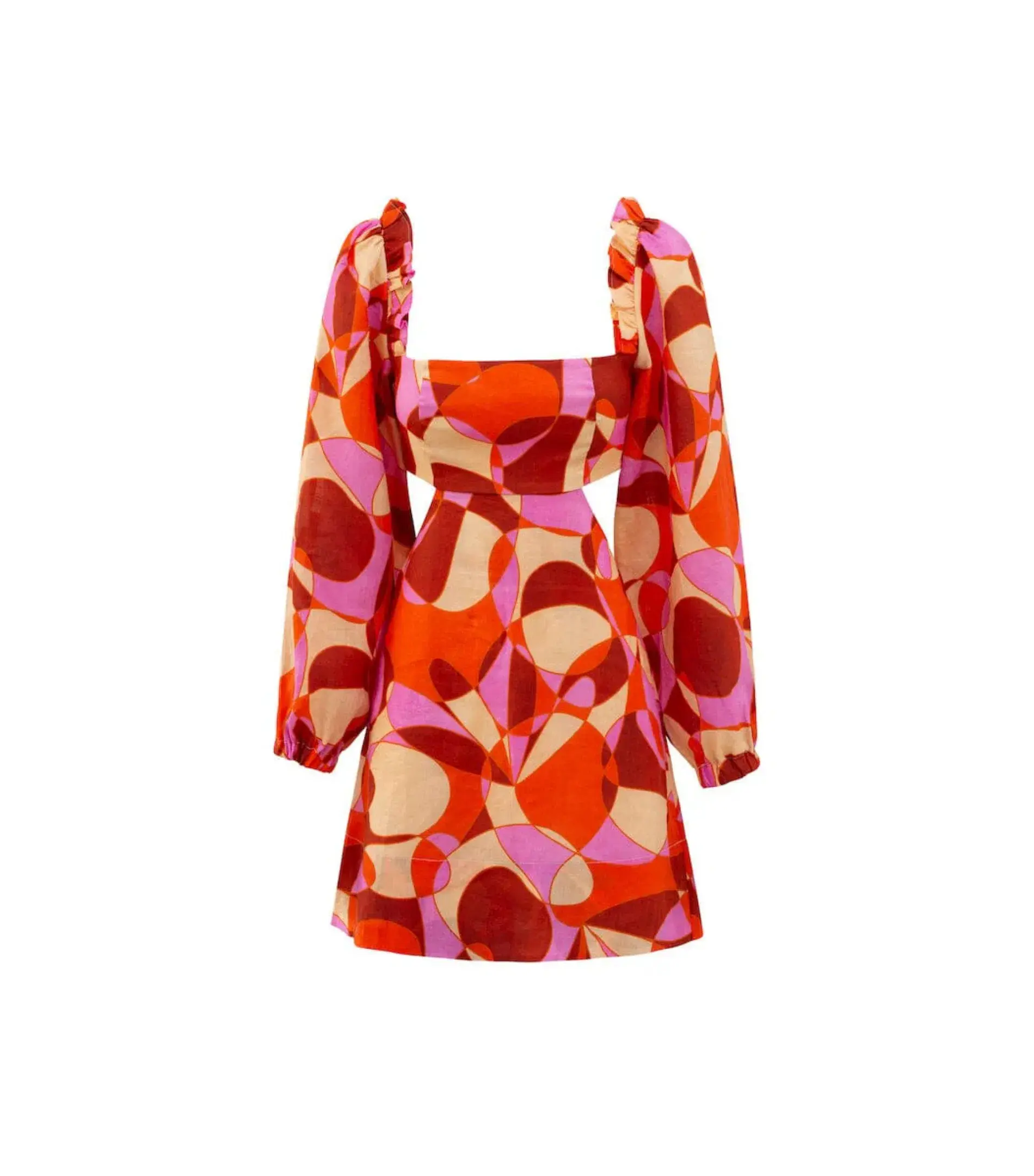 Sofia The Label Goldie Cut Out Mini Dress Retro Print Size AU 8  - Image 4
