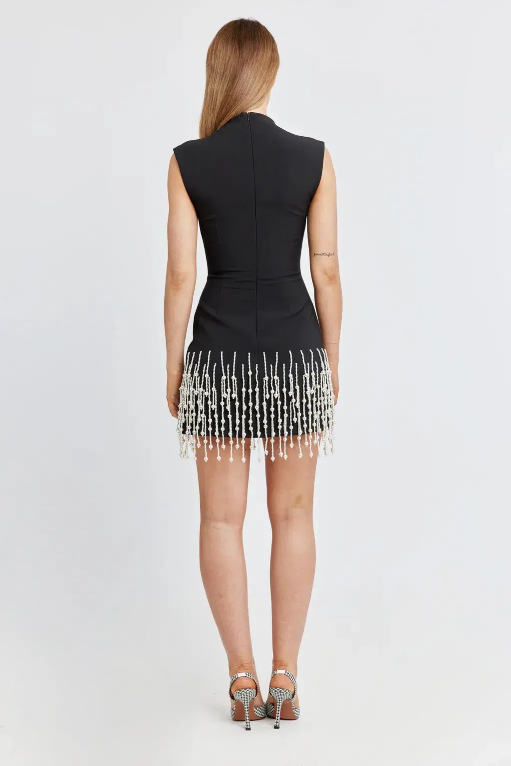 Odd Muse The Ultimate Muse Pearl Drop Sleeveless Mini Dress Black Size M / AU 10 - Image 2