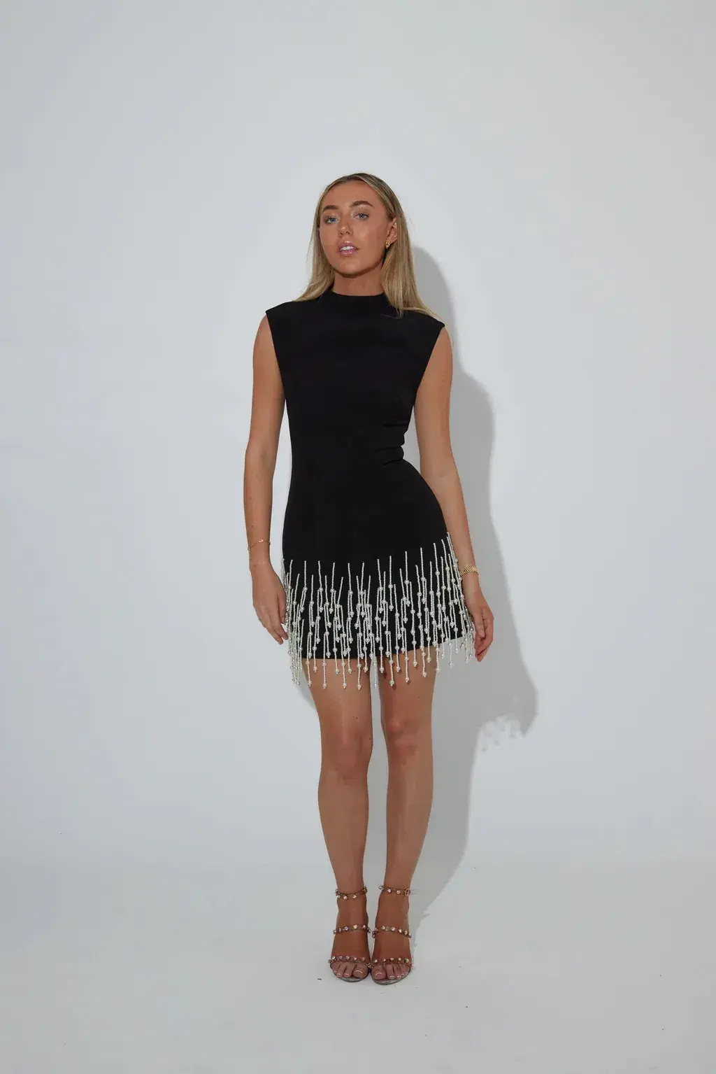 Odd Muse The Ultimate Muse Pearl Drop Sleeveless Mini Dress Black Size M / AU 10 - Image 1