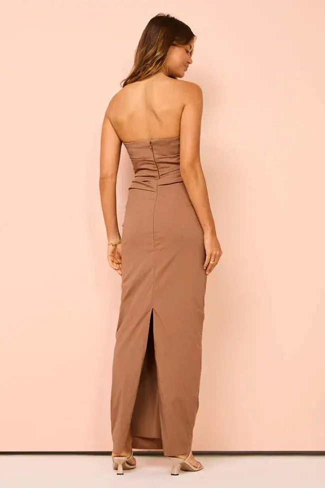Sir The Label Alba Strapless Gown in Mocha Size 1 / AU Size 8 - Image 4