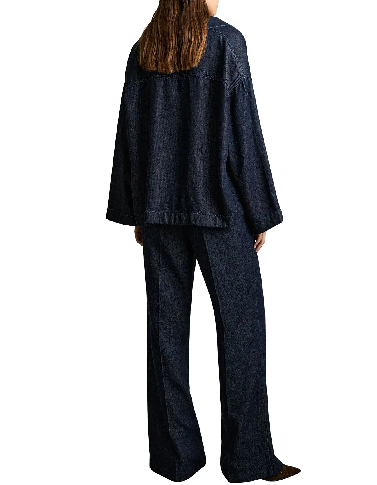 Reiss Reed Deep V Woven Top in Indigo Size UK 12 / AU 12 - Image 3