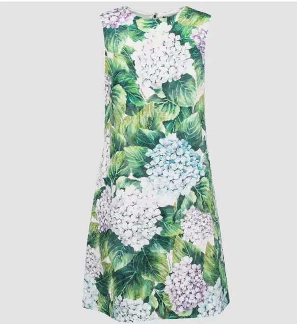 Dolce & Gabbana Hydrangea Print Shift Mini Dress Floral Size 6 - Image 5