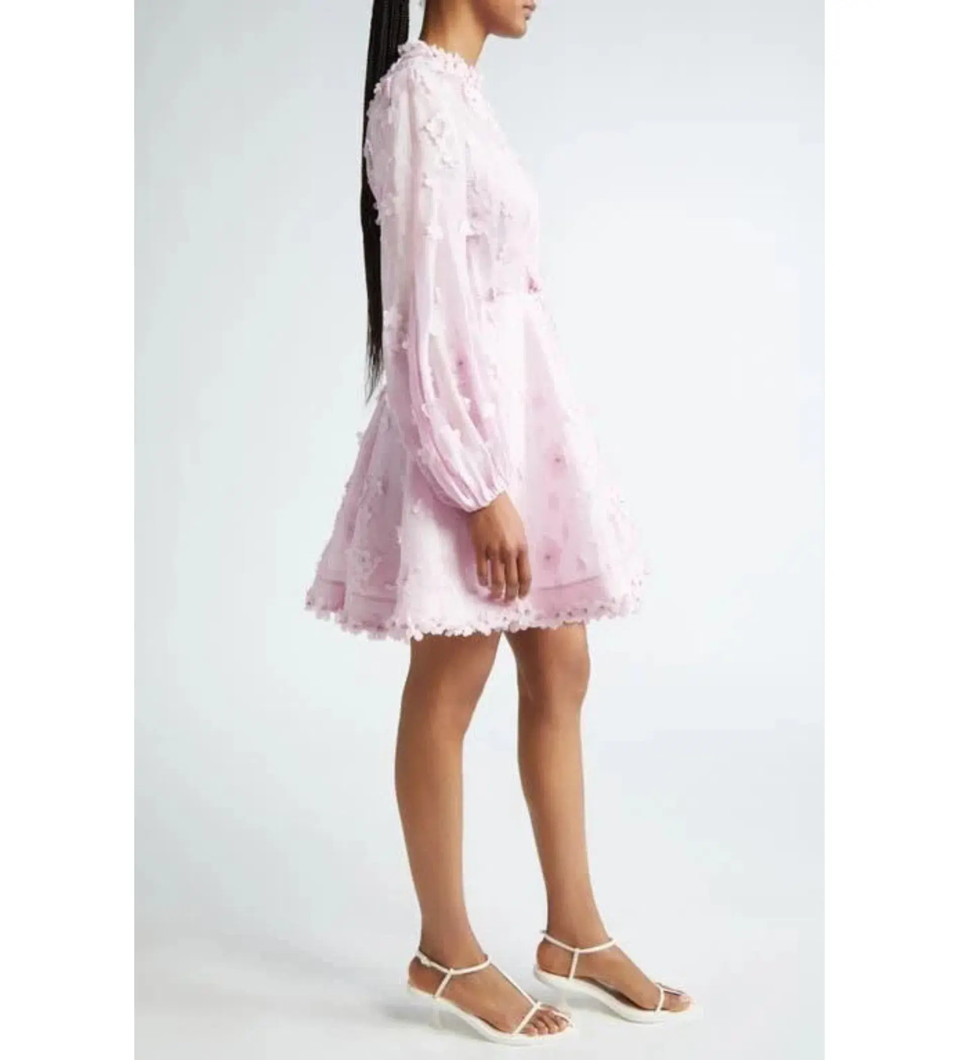 Zimmermann Matchmaker Lift Off Linen and Silk Mini Dress Pink Size 0P/AU 6 - Image 2