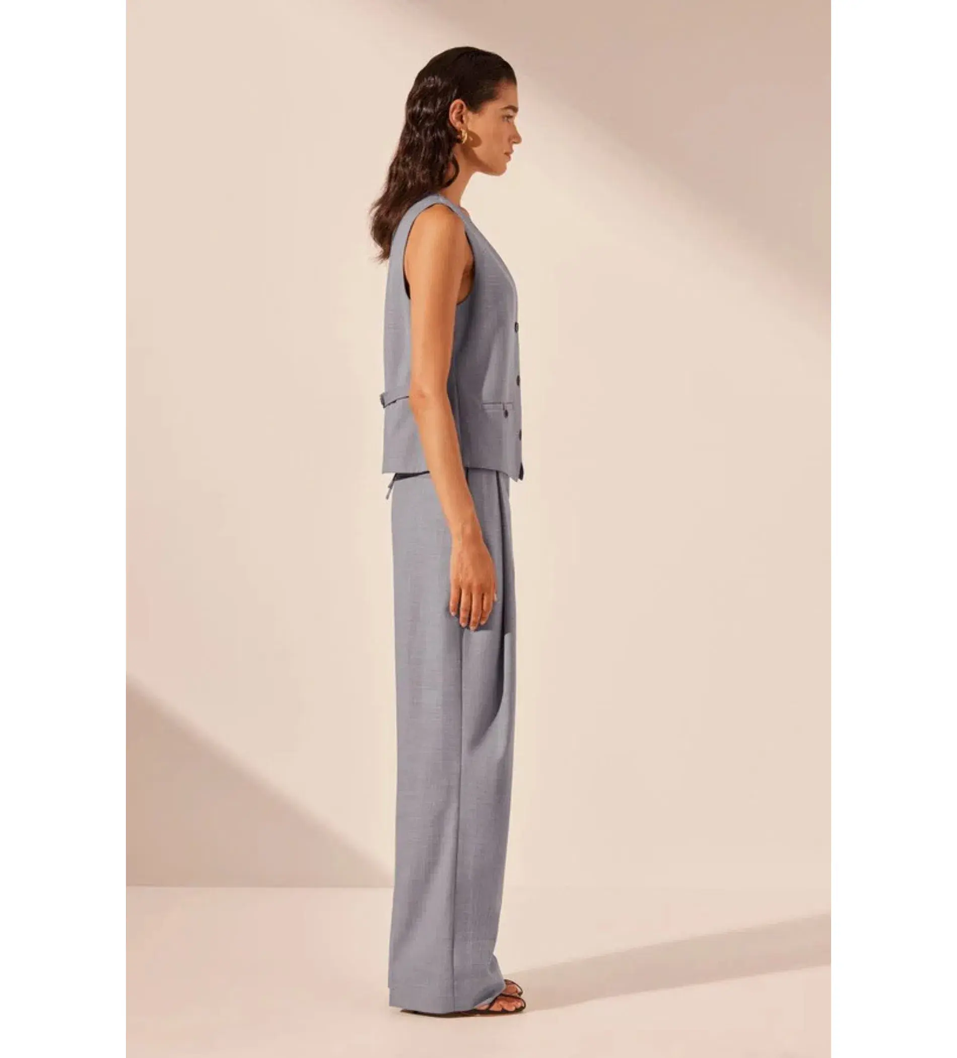 Shona Joy Asher Oversized Tailored Vest in Steel Grey Size AU 8 - Image 2