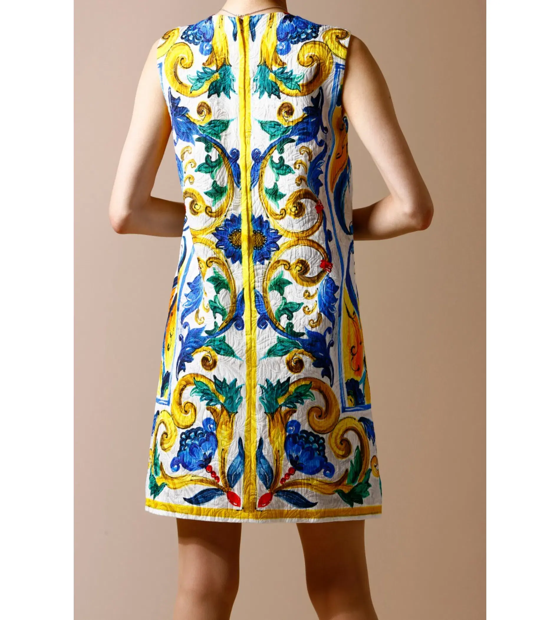 Dolce & Gabbana Majolica Print Mini Dress Multi Size AU 6 - Image 3