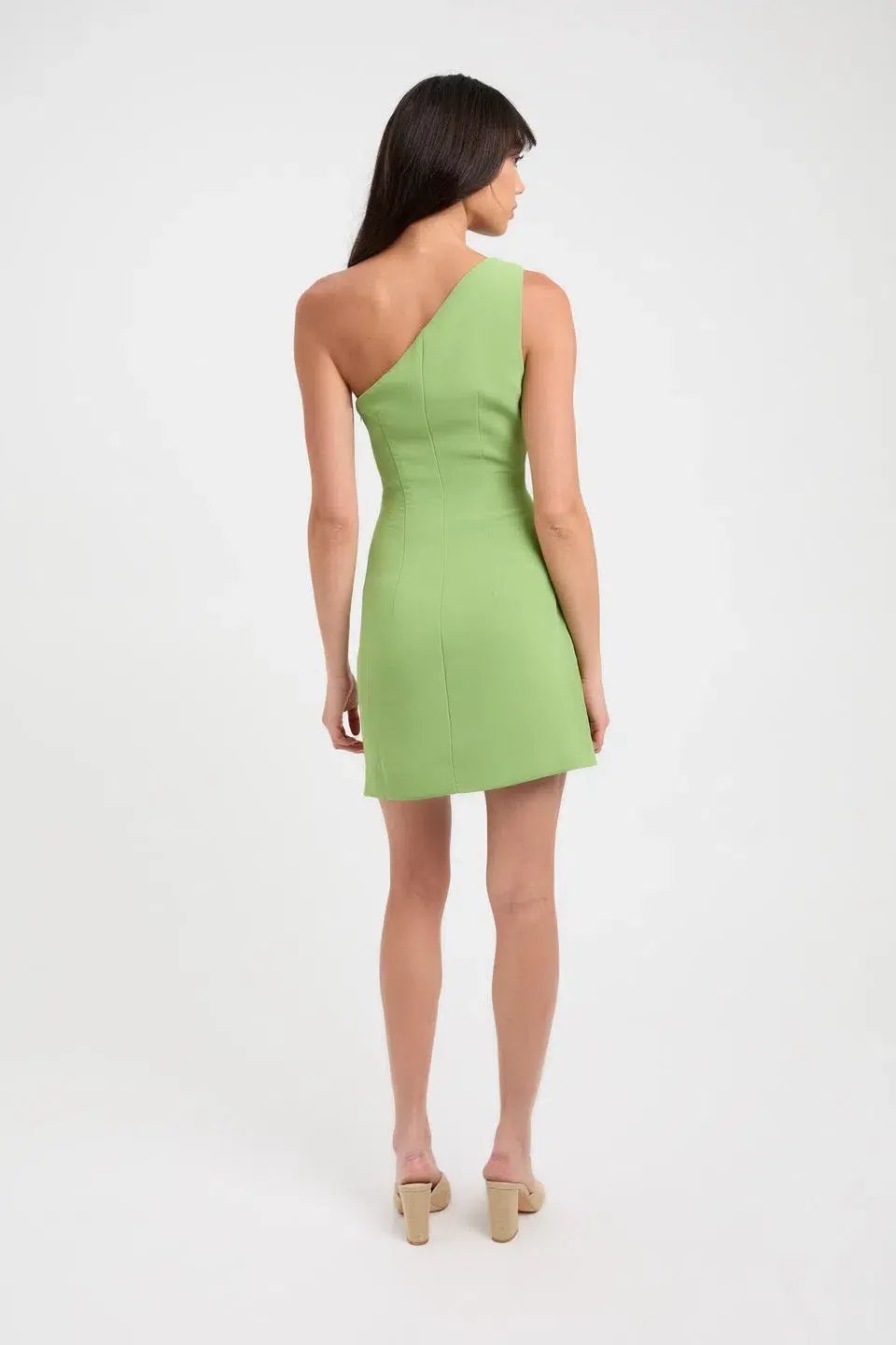 Kookai Alpha Rouched One Shoulder Dress Mini Green Size 6 for rent on The Volte - main image